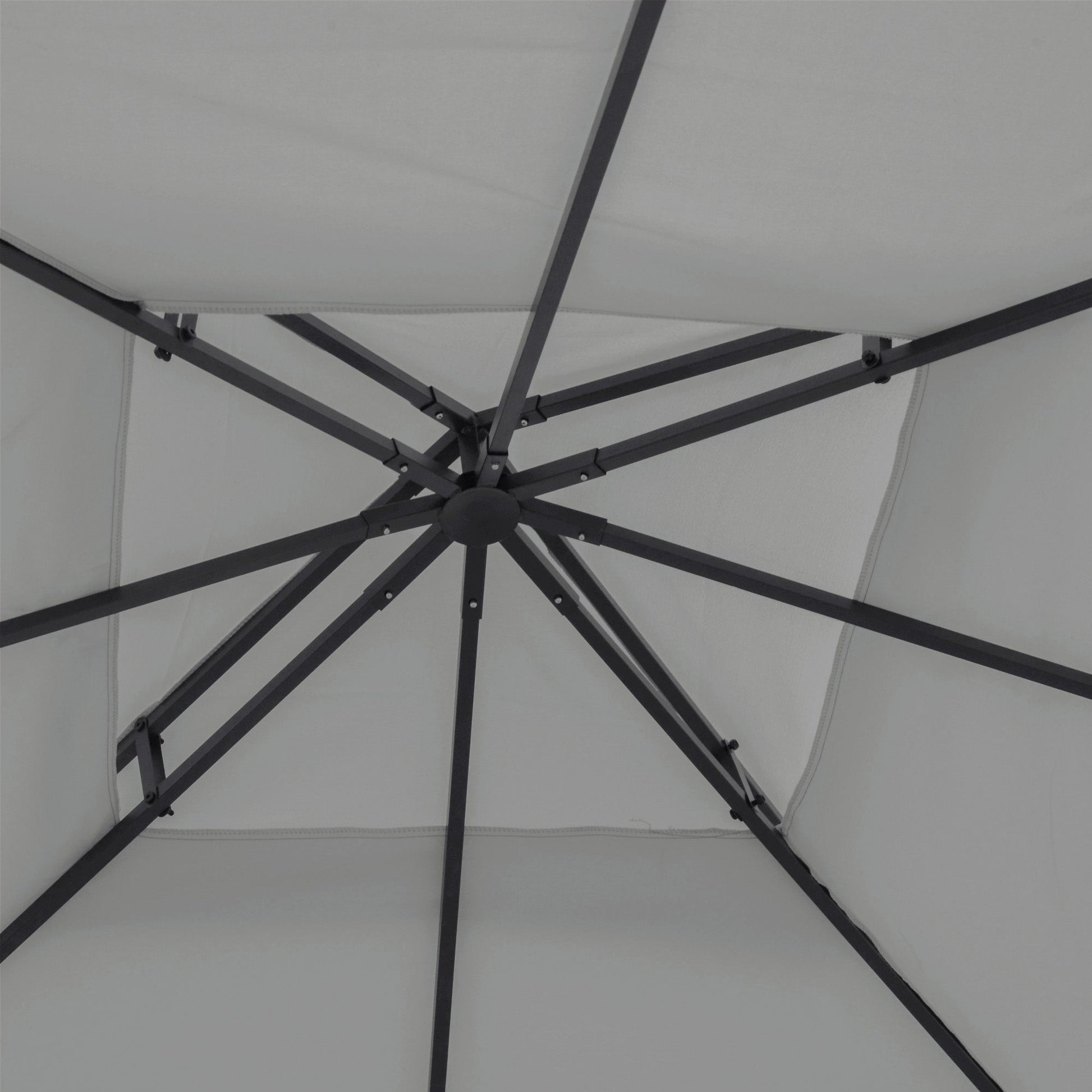 9.8' x 9.8' Square 2-Tier Gazebo Canopy Replacement Top Cover Outdoor Garden Sun Shade, Light Grey