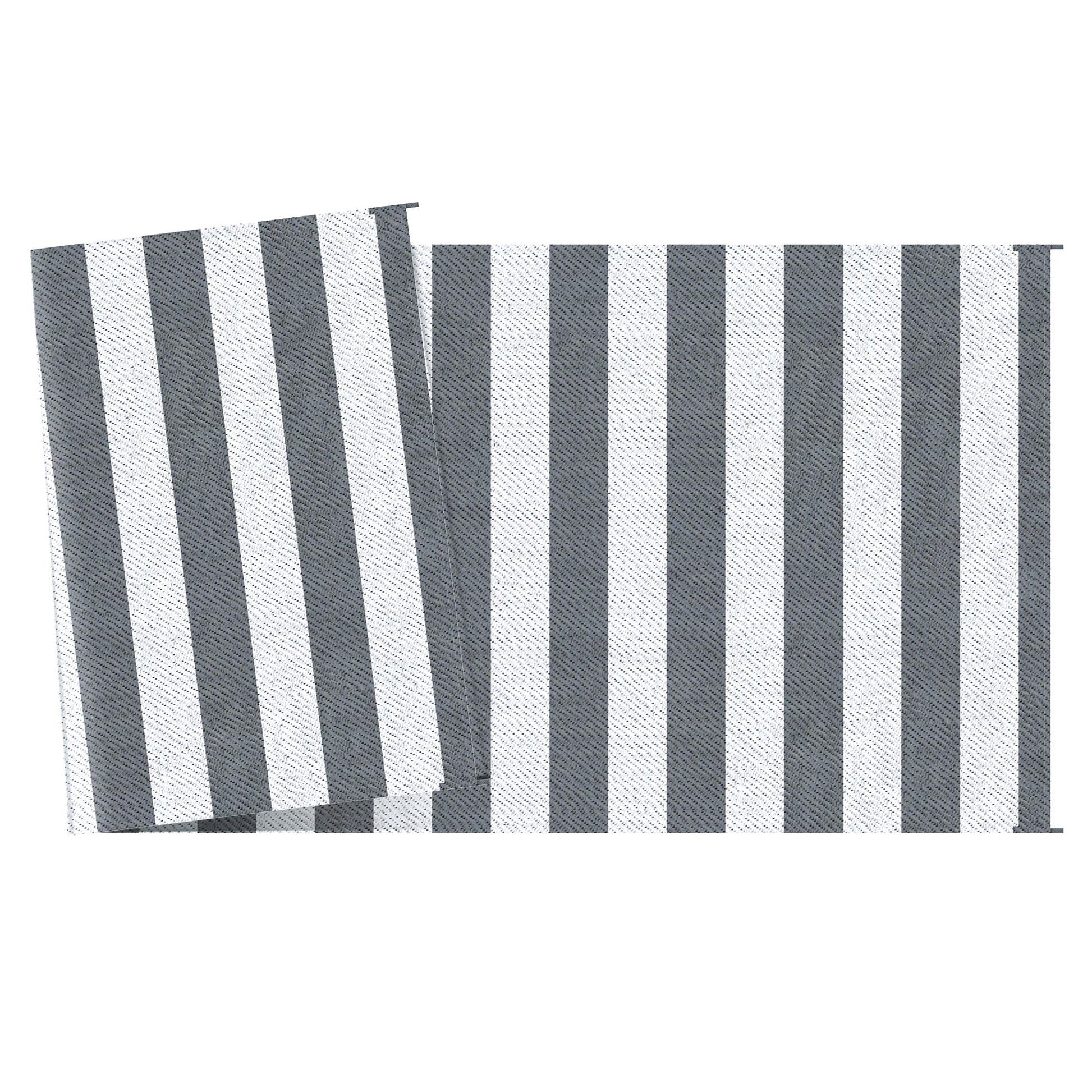 Reversible Outdoor RV Rug, 9' x 18' Patio Floor Mat with Carry Bag, Outdoor Carpet for Backyard, Deck, Picnic, Beach, Camping, Striped, Grey and White