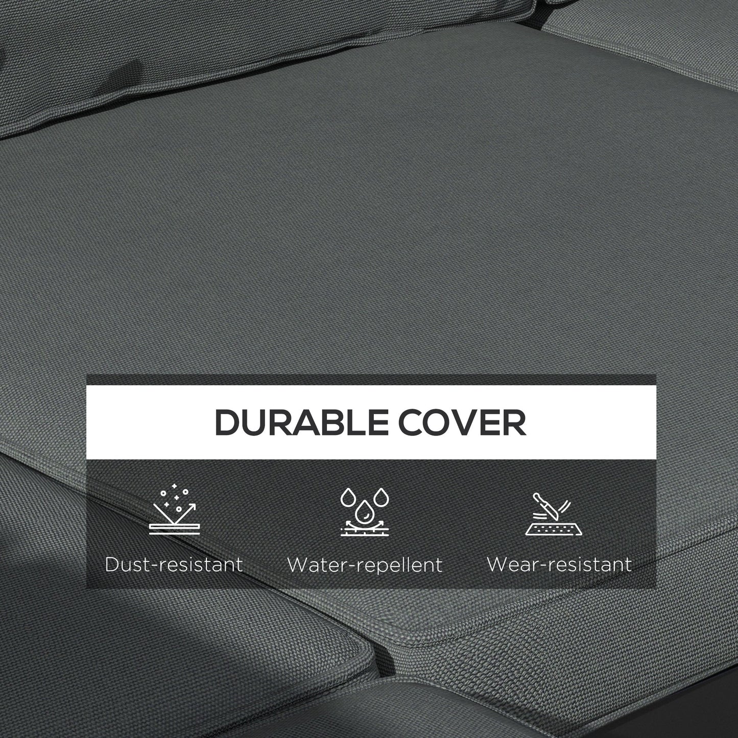 Patio Chair Cushions for Rattan Furniture, 14 Piece Outdoor Seat Cushions Pad for Patio Conversation Set, 7 Seat Cushions and 7 Back Cushions, Grey