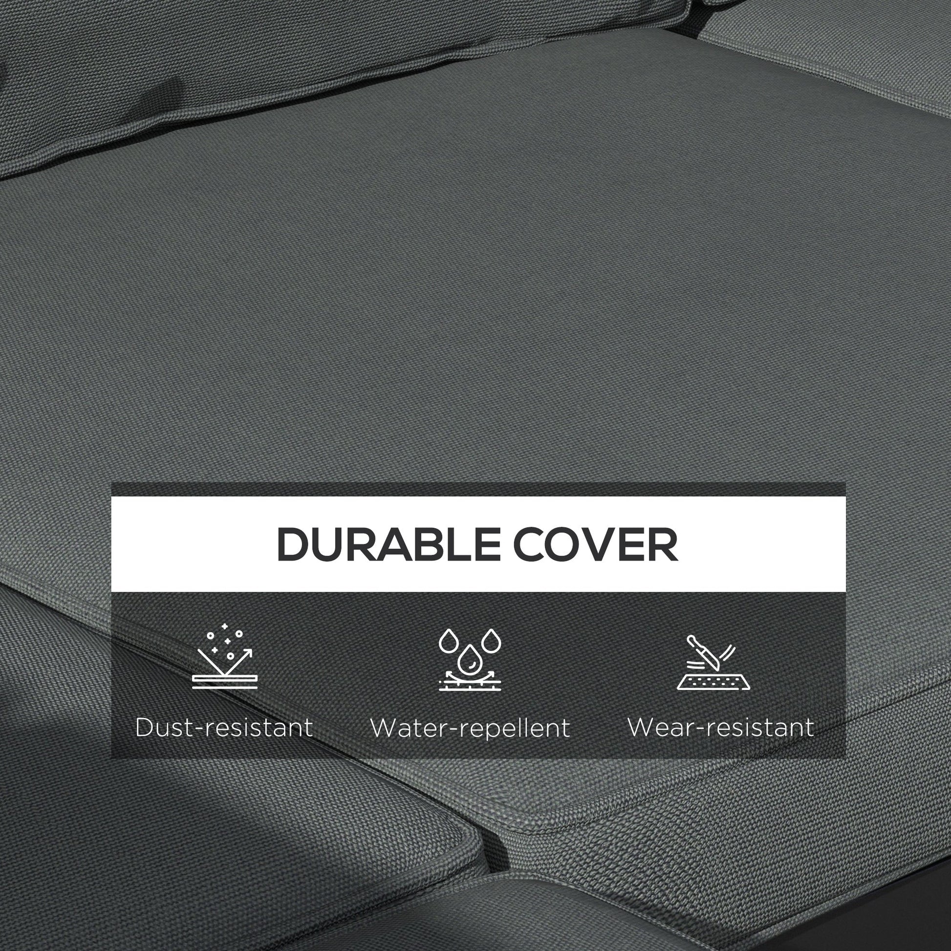 Patio Chair Cushions for Rattan Furniture, 14 Piece Outdoor Seat Cushions Pad for Patio Conversation Set, 7 Seat Cushions and 7 Back Cushions, Grey
