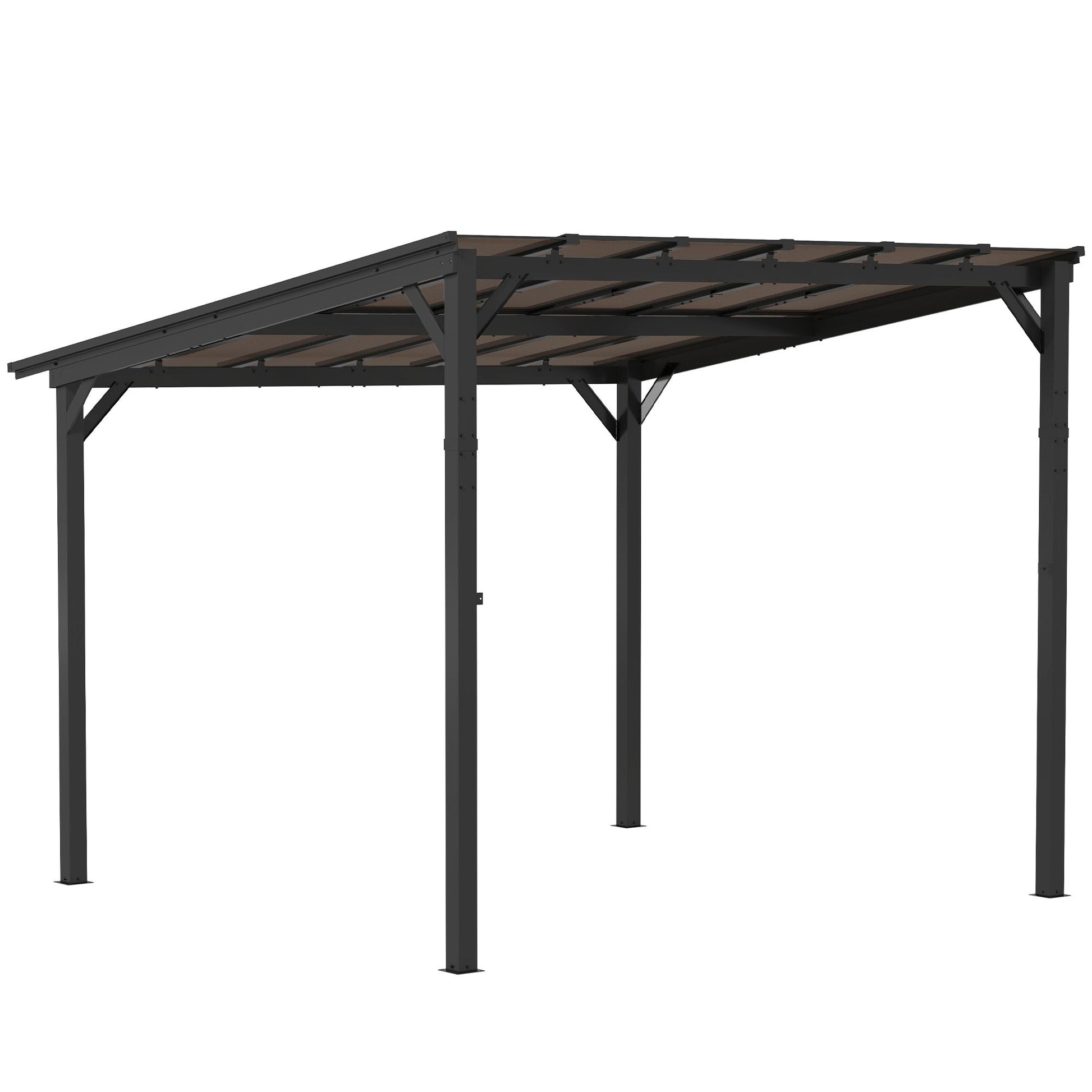 10' x 10' Outdoor Pergola with UPF 50+ and Waterproof Polycarbonate Roof, Wall-Mounted / Free Standing Hardtop Gazebo, Wind-resistant for Patio Deck Backyard, Dark Grey