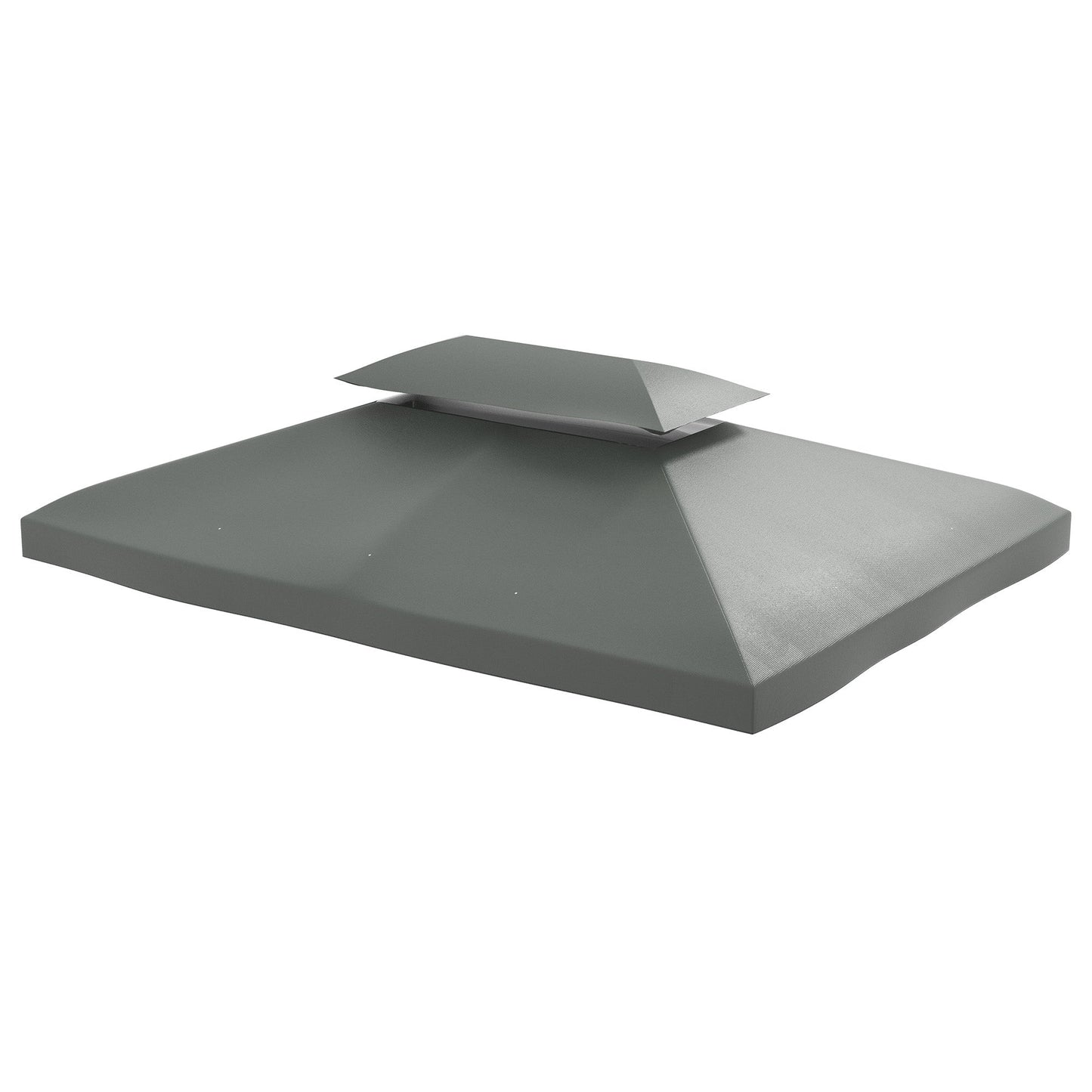 13.1' x 9.8' Gazebo Replacement Canopy 2 Tier Top UV Cover Pavilion Garden Patio Outdoor, Deep Grey (TOP ONLY)