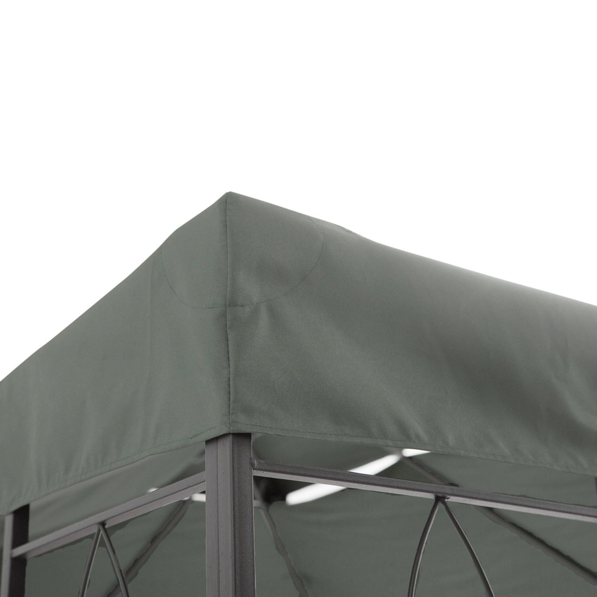 13.1' x 9.8' Gazebo Replacement Canopy 2 Tier Top UV Cover Pavilion Garden Patio Outdoor, Deep Grey (TOP ONLY)