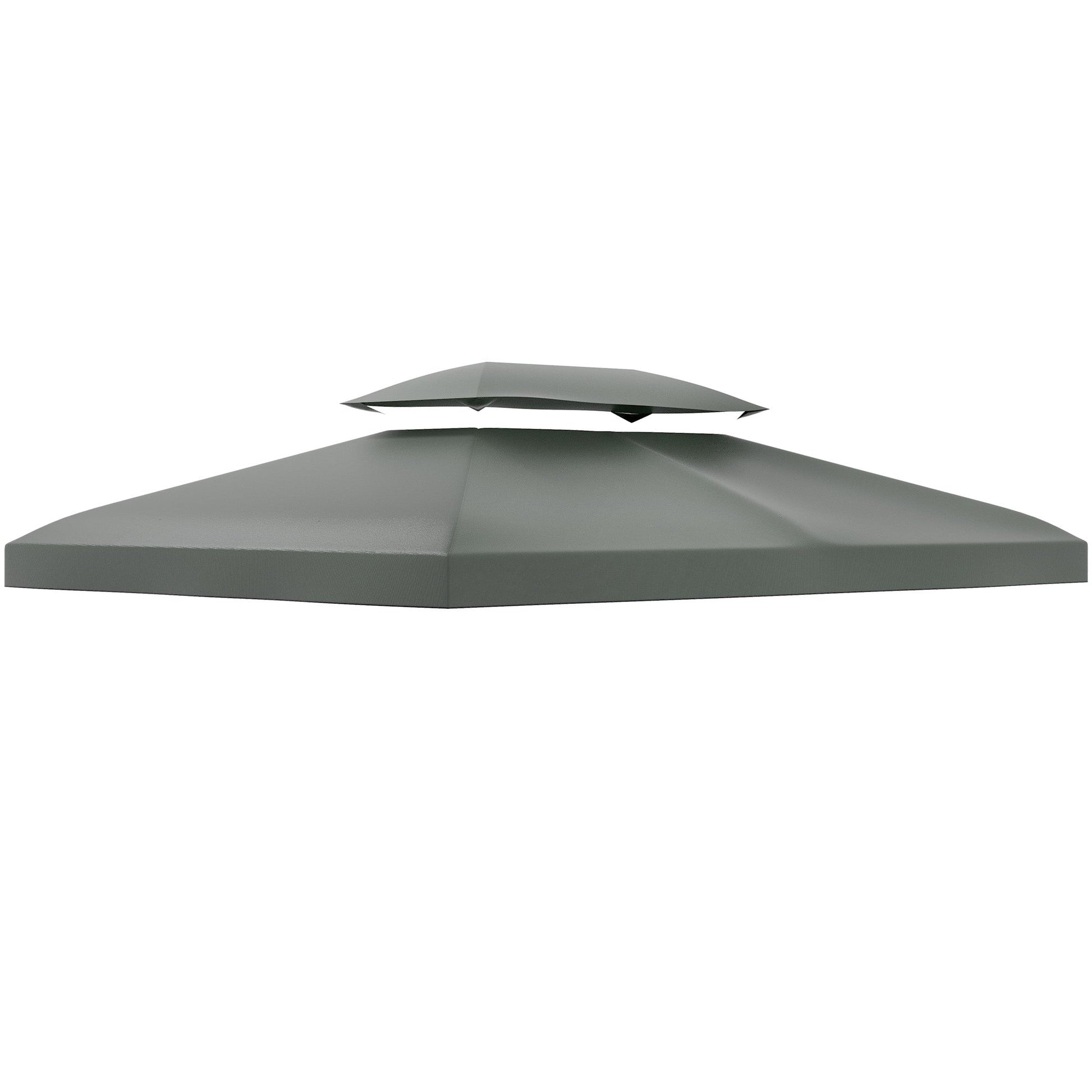 13.1' x 9.8' Gazebo Replacement Canopy 2 Tier Top UV Cover Pavilion Garden Patio Outdoor, Deep Grey (TOP ONLY)
