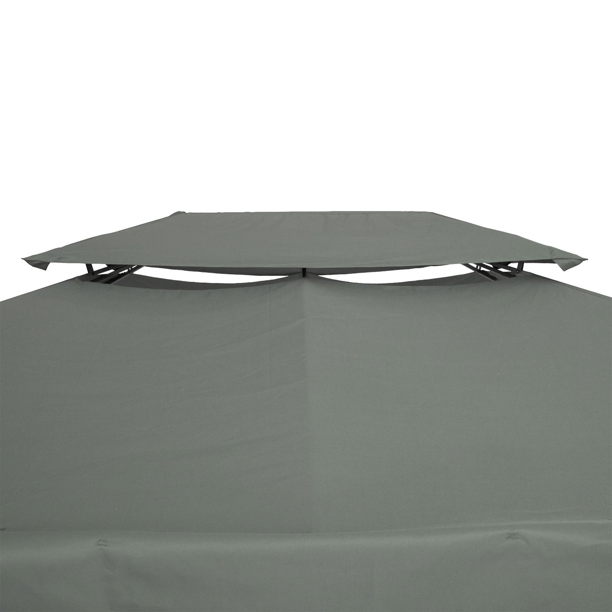 13.1' x 9.8' Gazebo Replacement Canopy 2 Tier Top UV Cover Pavilion Garden Patio Outdoor, Deep Grey (TOP ONLY)