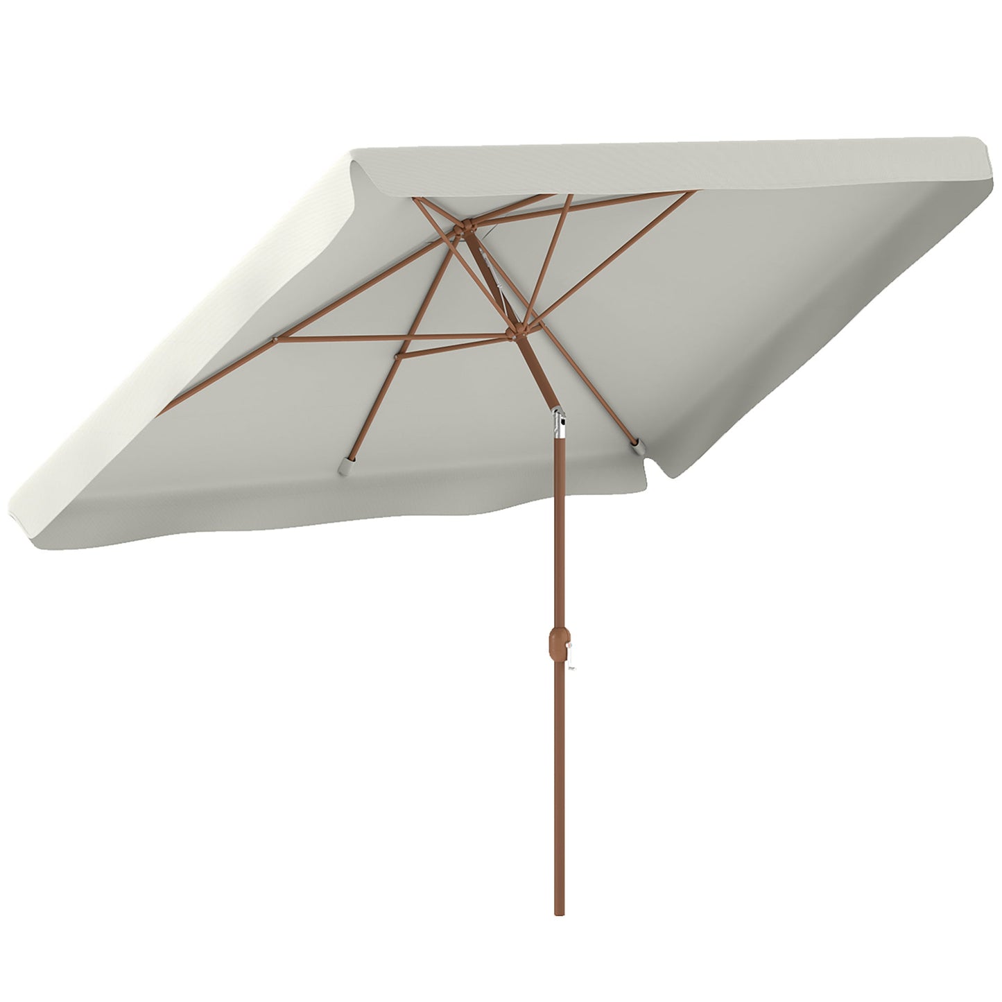 Patio Umbrella 118.1" x 78.7" Outdoor Parasol with Adjustable Angle, Aluminum Pole, Crank Handle, and UV50+ Protection, Garden and Patio Umbrella, White