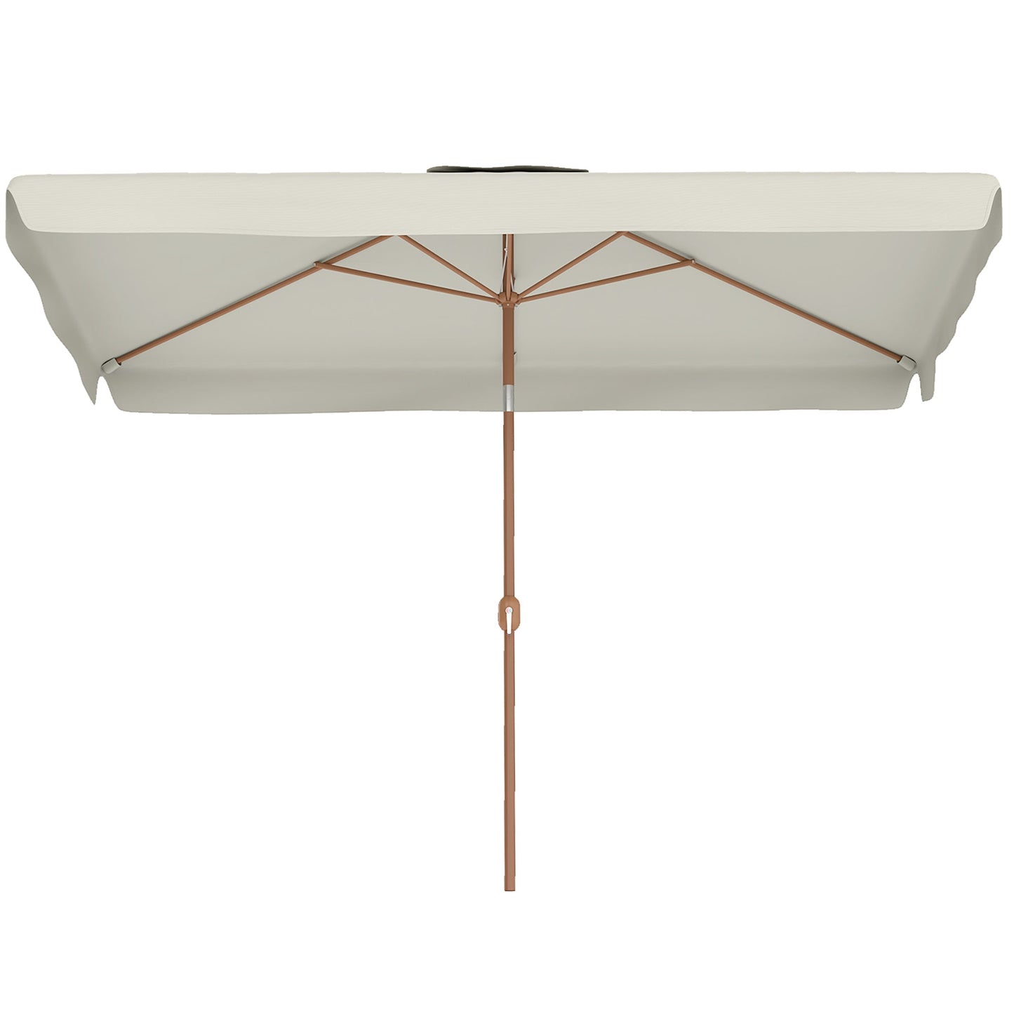 Patio Umbrella 118.1" x 78.7" Outdoor Parasol with Adjustable Angle, Aluminum Pole, Crank Handle, and UV50+ Protection, Garden and Patio Umbrella, White