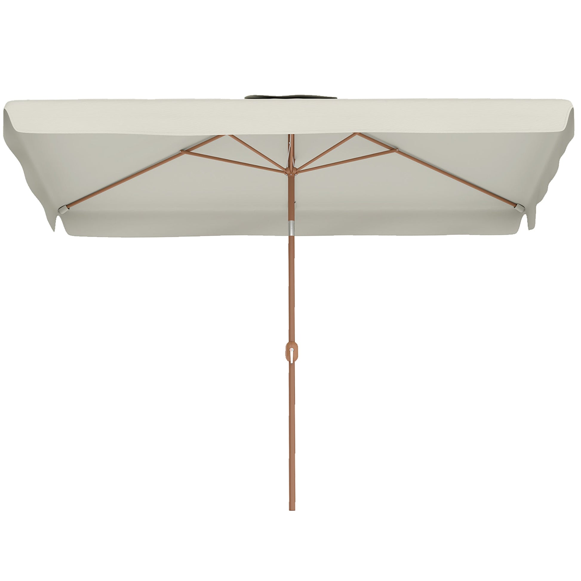 Patio Umbrella 118.1" x 78.7" Outdoor Parasol with Adjustable Angle, Aluminum Pole, Crank Handle, and UV50+ Protection, Garden and Patio Umbrella, White