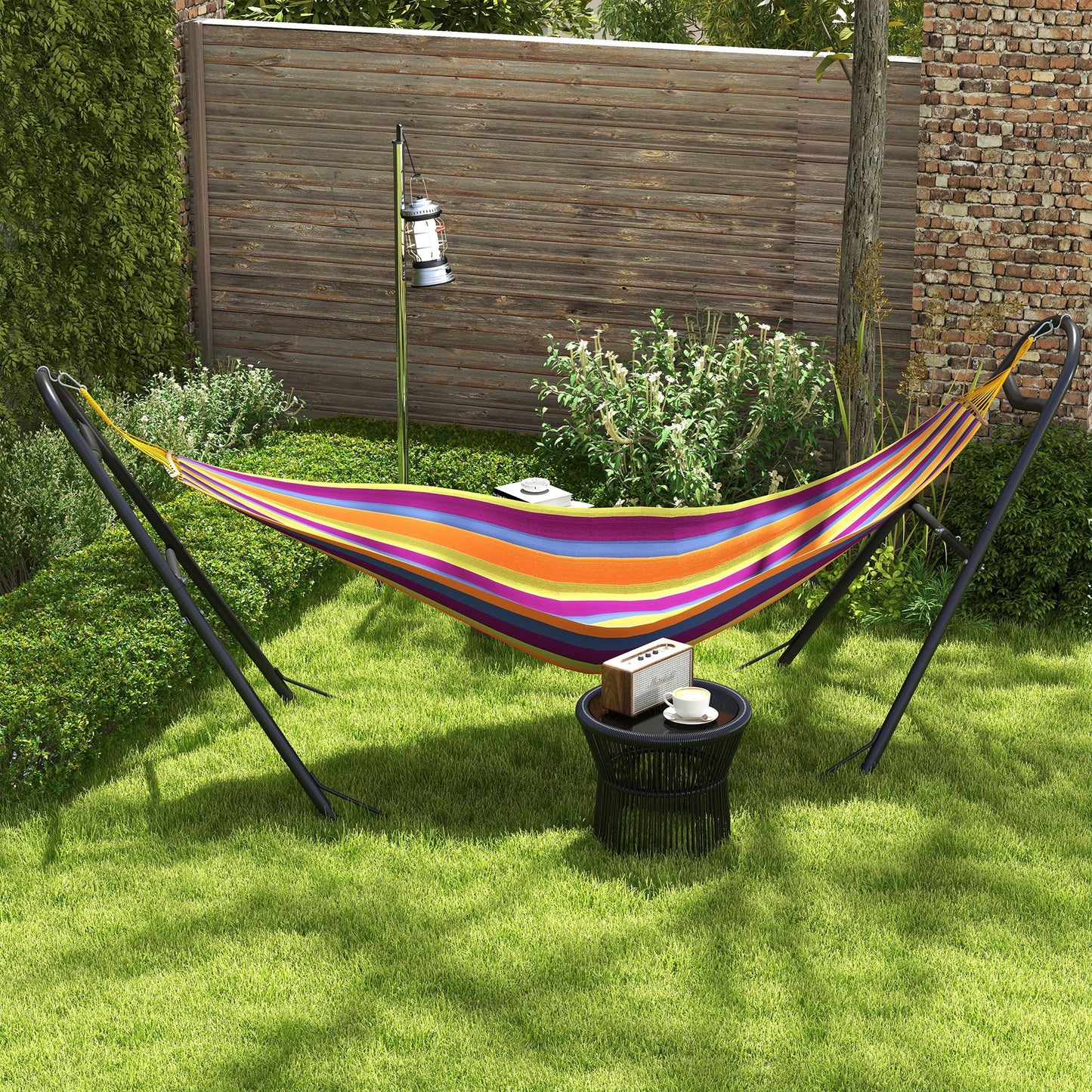 10.3ft Hammock Stand, Adjustable Hammock Stand Fits 9-14 ft Hammocks, Heavy Duty 450 lbs Capacity, Black