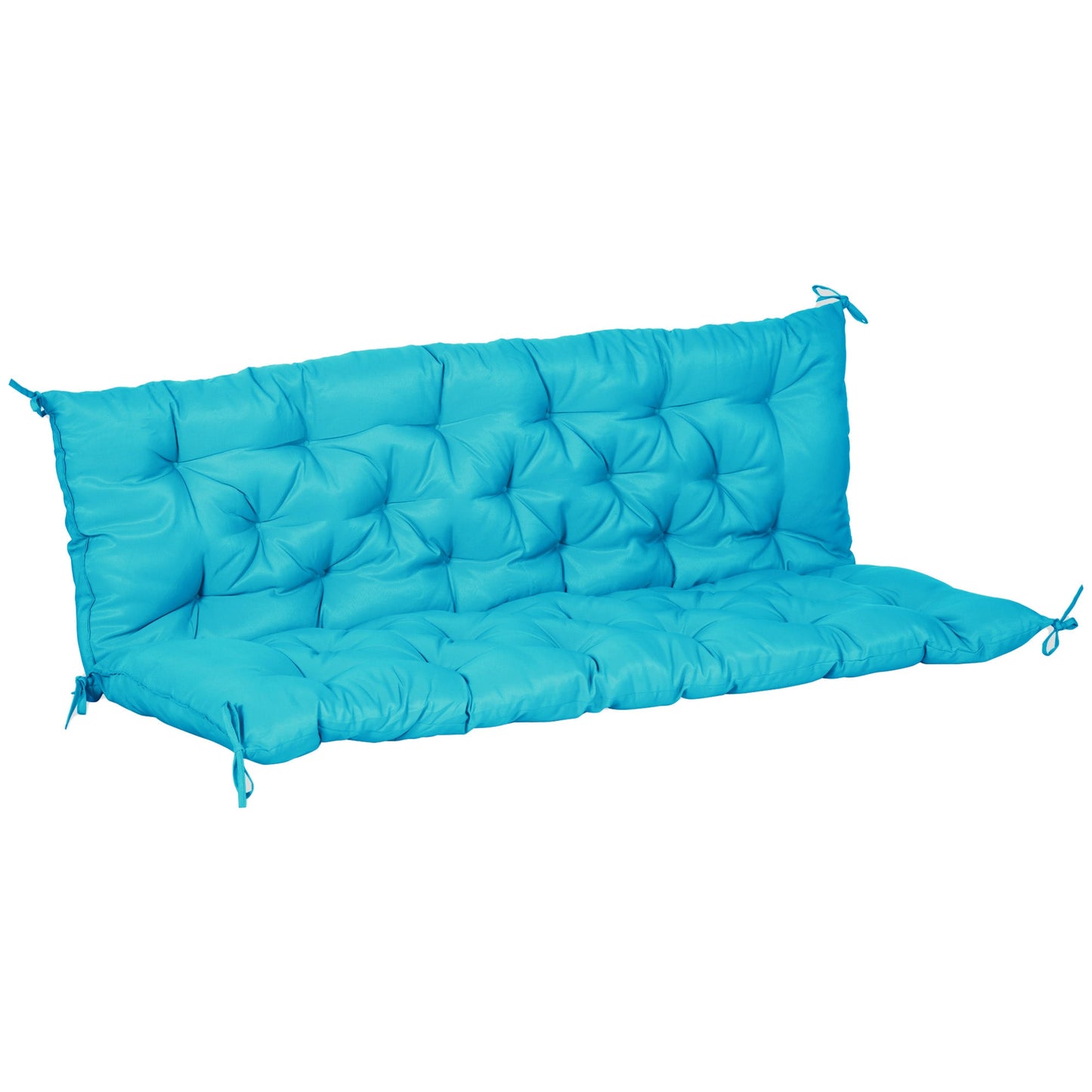 Porch Swing Cushion Garden Bench Cushion with Backrest, Non-Slip 3-Seater Thick Pad, Swing Chair Mat Replacement for Indoor and Outdoor, 59.1" x 38.6", Turquoise
