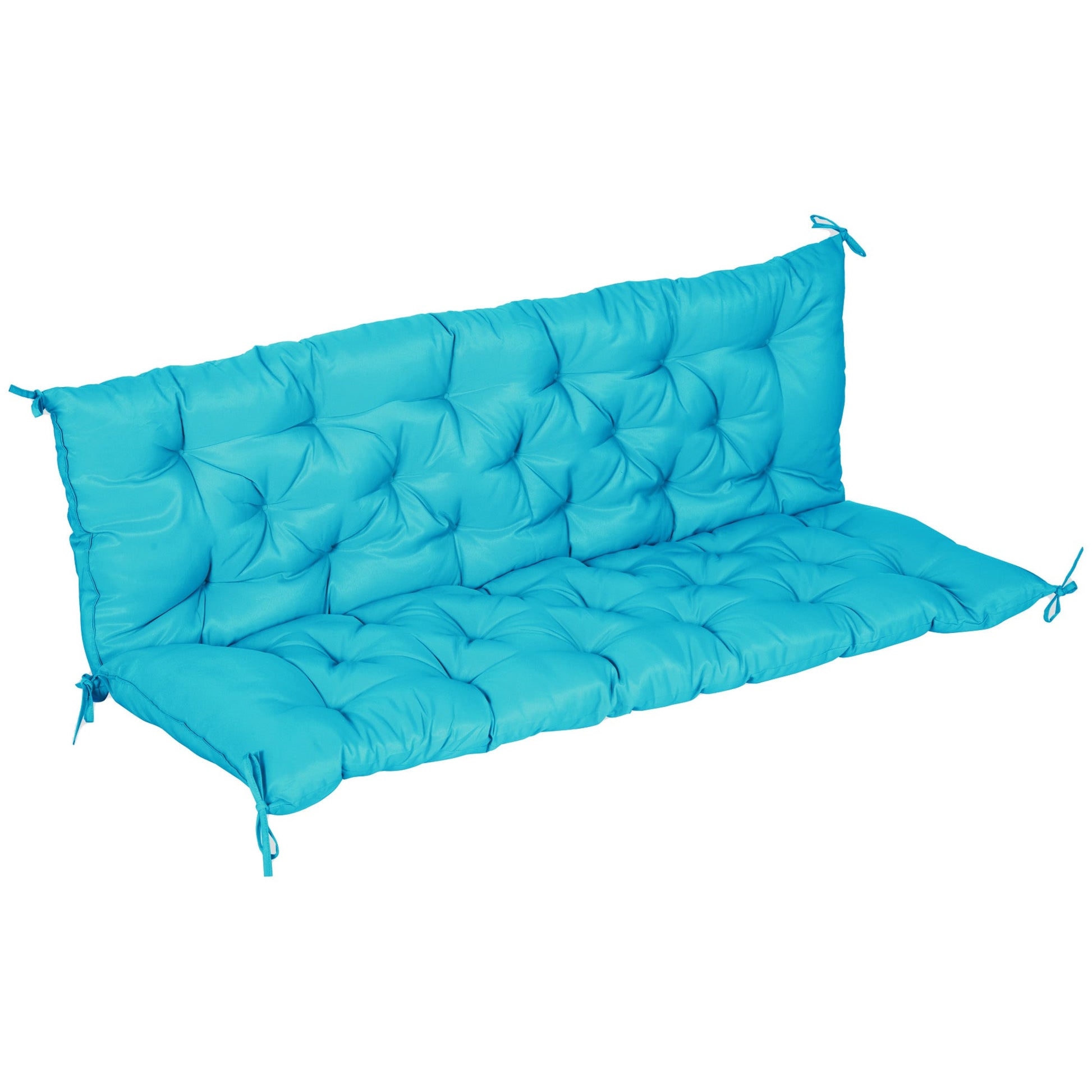 Porch Swing Cushion Garden Bench Cushion with Backrest, Non-Slip 3-Seater Thick Pad, Swing Chair Mat Replacement for Indoor and Outdoor, 59.1" x 38.6", Turquoise