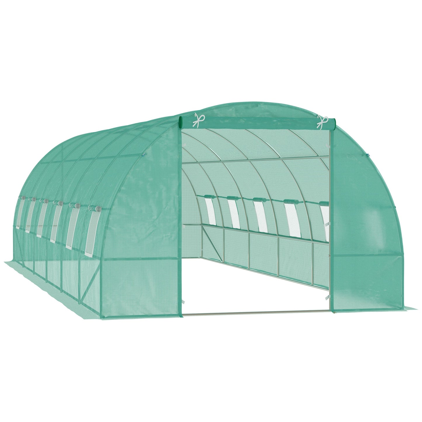 26' x 10' x 6.6' Large Walk in Tunnel Greenhouse Garden Plant Seed Green House Premium Steel Frame, Dark Green
