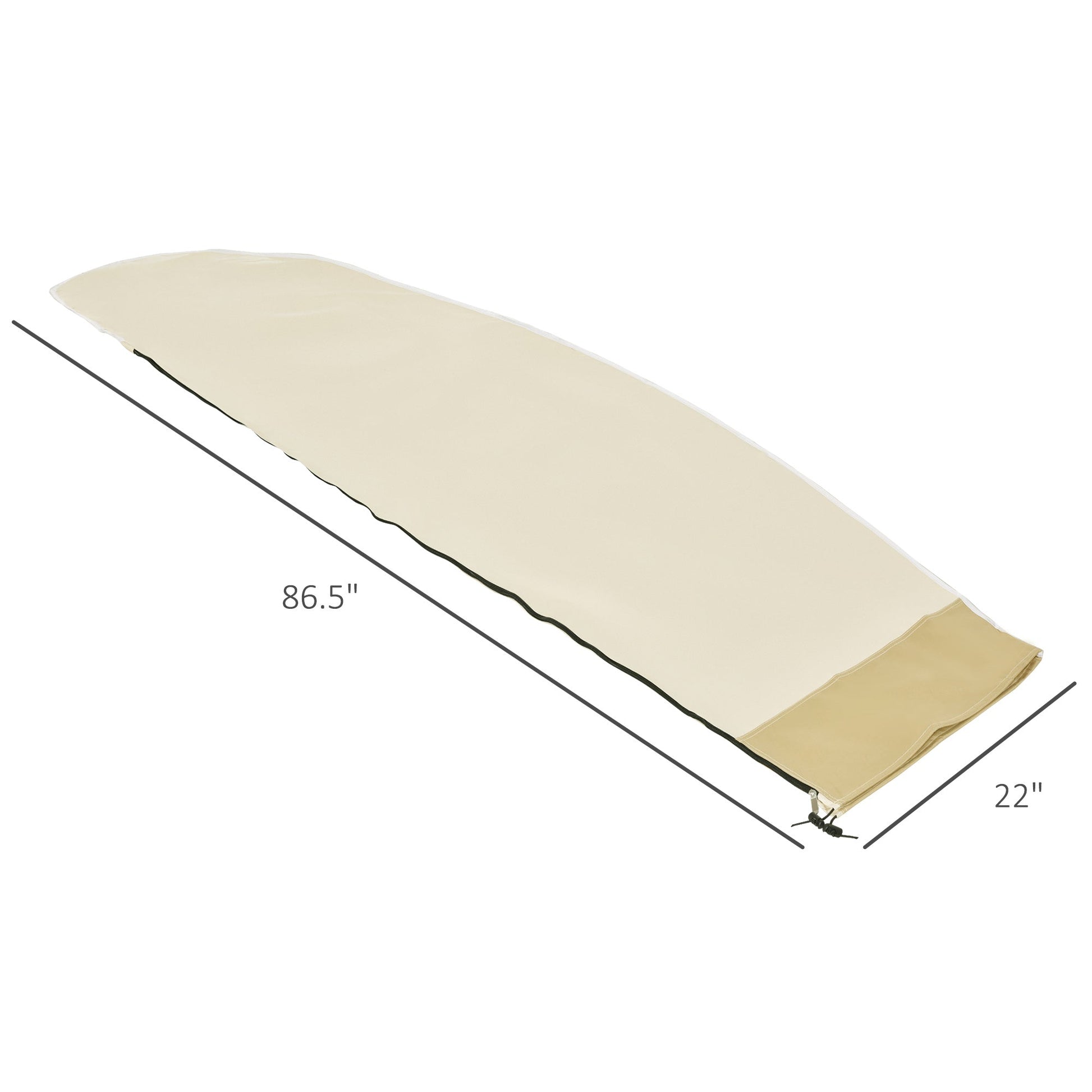 Waterproof Patio Umbrella Cover for 10ft to 13ft Outdoor Offset Umbrella with Zipper, Beige and Coffee