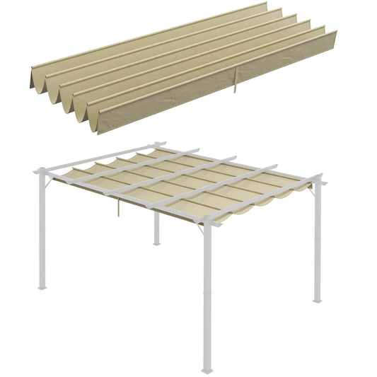 Retractable Replacement Pergola Canopy for 10' x 13' Pergola, Pergola Cover Replacement, Beige