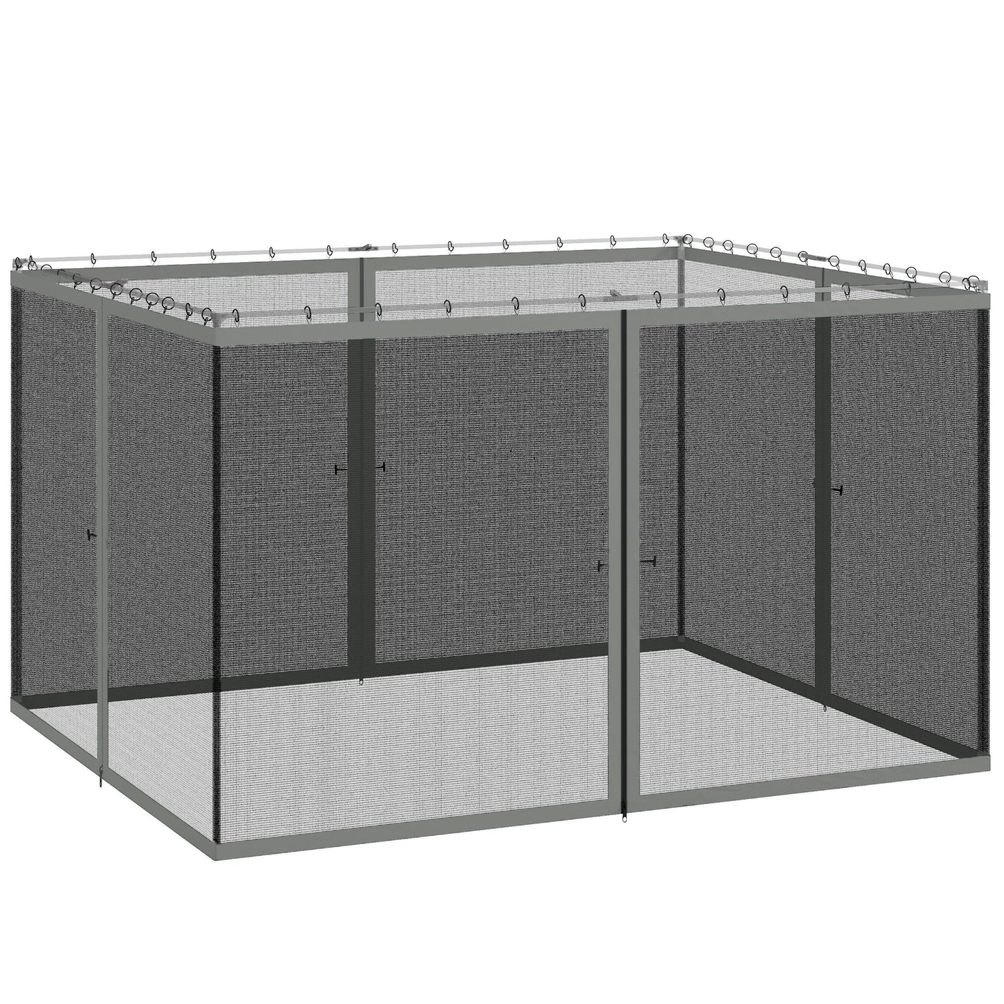 Replacement Mosquito Netting for Gazebo 10' x 12' Black Screen Walls for Canopy with Zippers for Parties and Outdoor Activities, Dark Grey