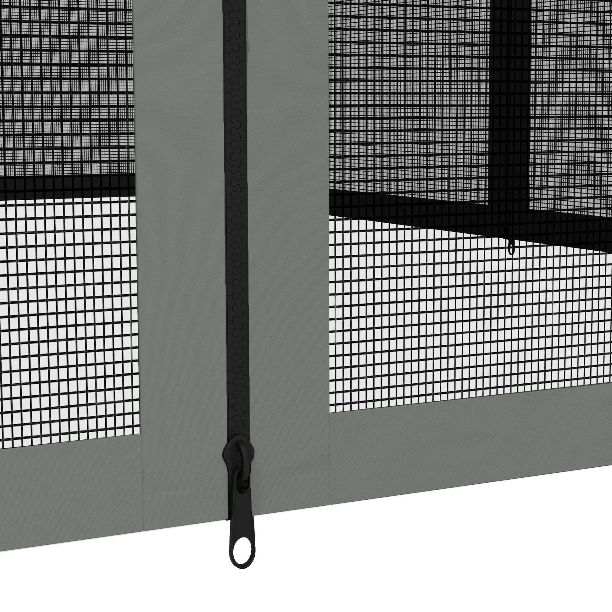 Replacement Mosquito Netting for Gazebo 10' x 12' Black Screen Walls for Canopy with Zippers for Parties and Outdoor Activities, Dark Grey