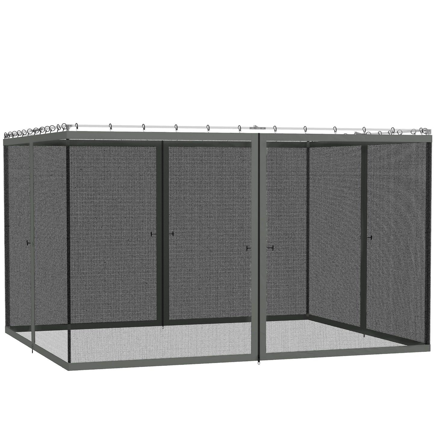 Replacement Mosquito Netting for Gazebo 10' x 12' Black Screen Walls for Canopy with Zippers for Parties and Outdoor Activities, Dark Grey