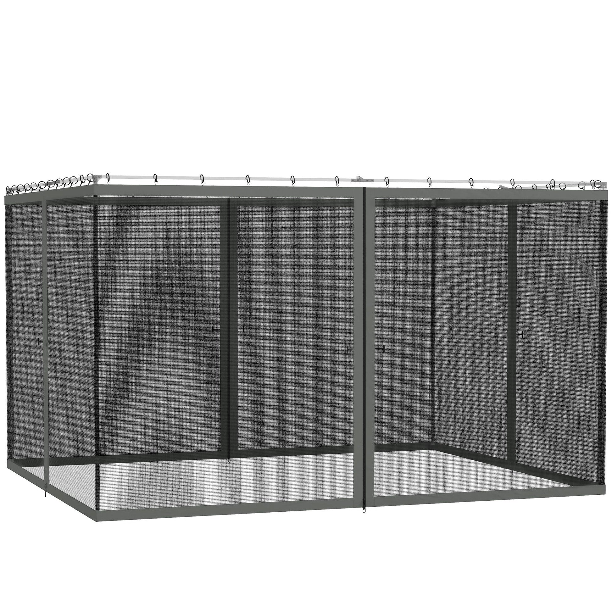 Replacement Mosquito Netting for Gazebo 10' x 12' Black Screen Walls for Canopy with Zippers for Parties and Outdoor Activities, Dark Grey
