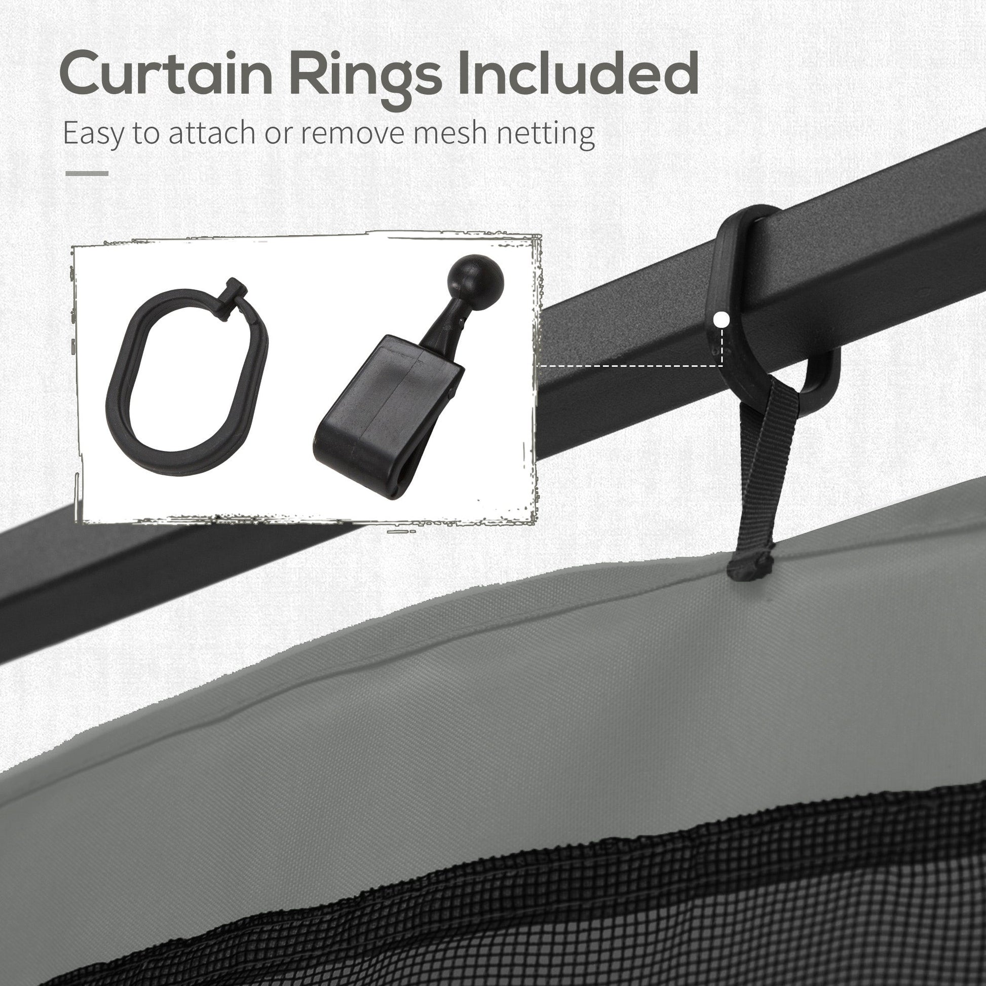 Replacement Mosquito Netting for Gazebo 10' x 12' Black Screen Walls for Canopy with Zippers for Parties and Outdoor Activities, Dark Grey