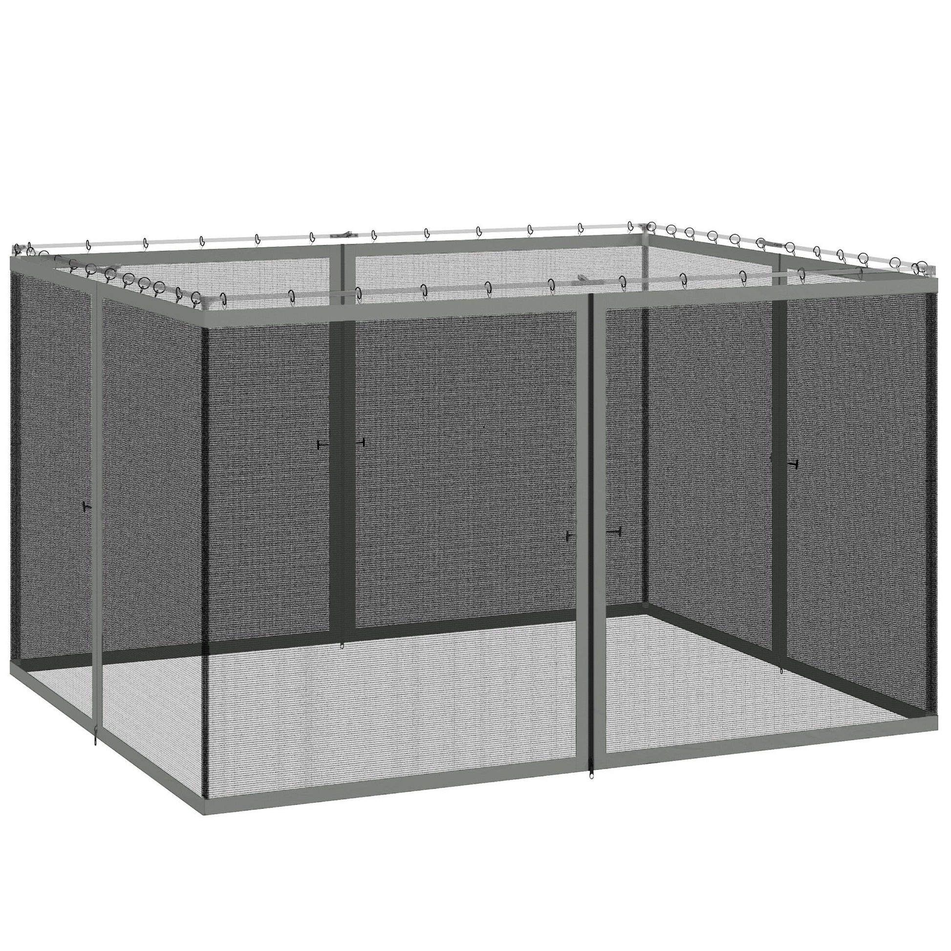 Replacement Mosquito Netting for Gazebo 10' x 12' Black Screen Walls for Canopy with Zippers for Parties and Outdoor Activities, Dark Grey