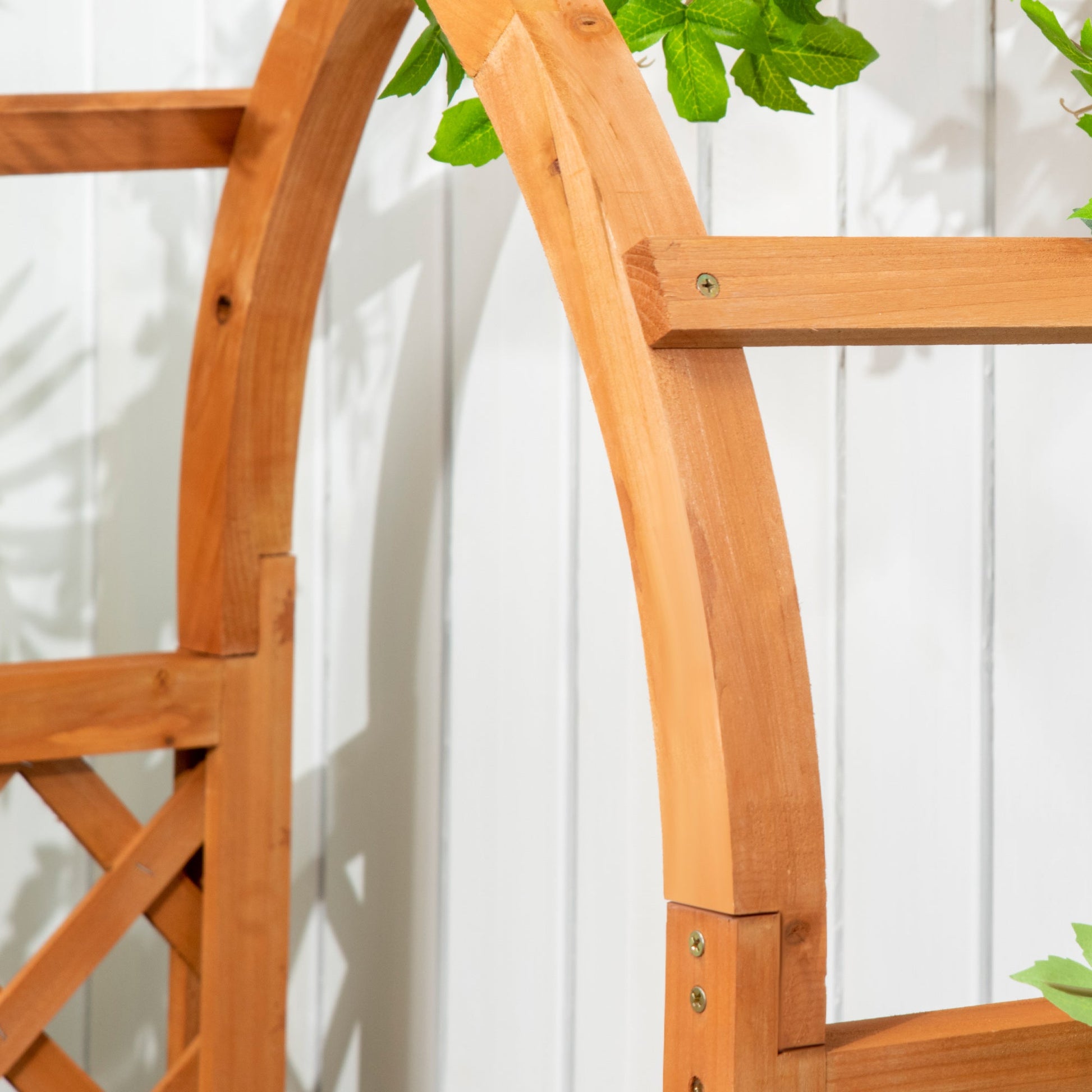 Raised Garden Bed with Arch Trellis, Freestanding Garden Planter Box, Outdoor Planter Container for Vine Climbing Plant Flower Herb, Brown