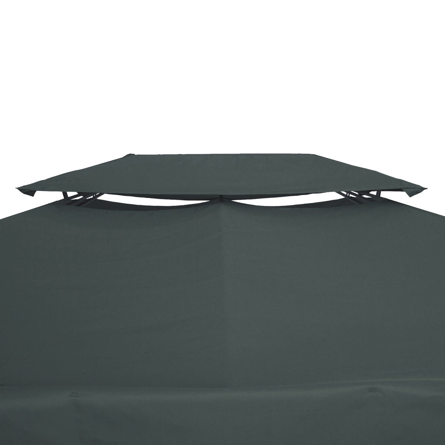 13.1' x 9.8' Gazebo Replacement Canopy 2 Tier Top UV Cover Pavilion Garden Patio Outdoor, Grey (TOP ONLY)