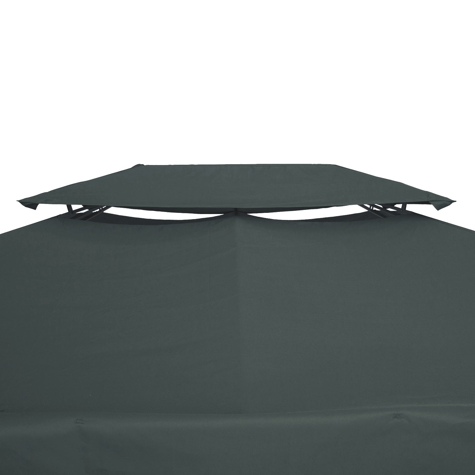 13.1' x 9.8' Gazebo Replacement Canopy 2 Tier Top UV Cover Pavilion Garden Patio Outdoor, Grey (TOP ONLY)