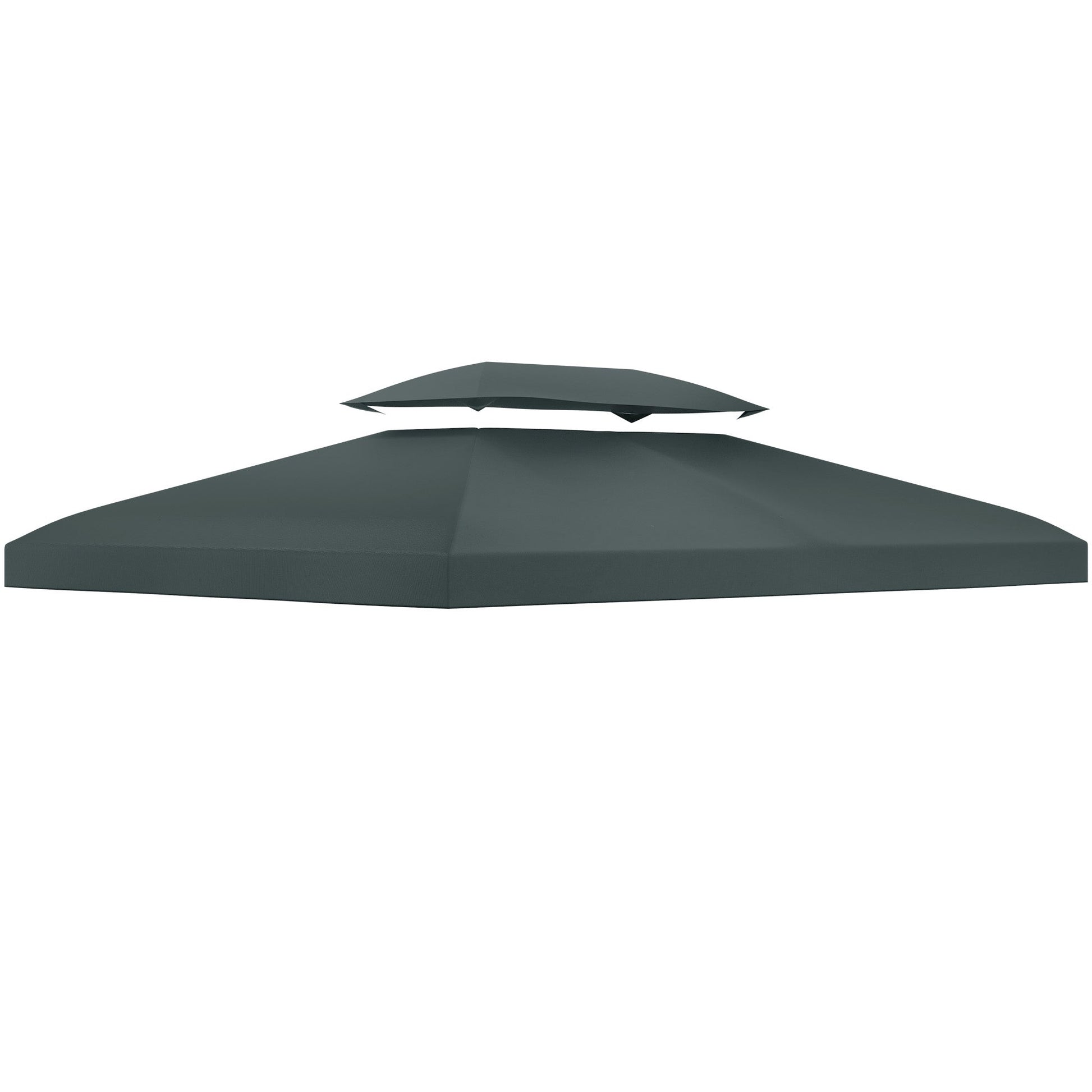13.1' x 9.8' Gazebo Replacement Canopy 2 Tier Top UV Cover Pavilion Garden Patio Outdoor, Grey (TOP ONLY)