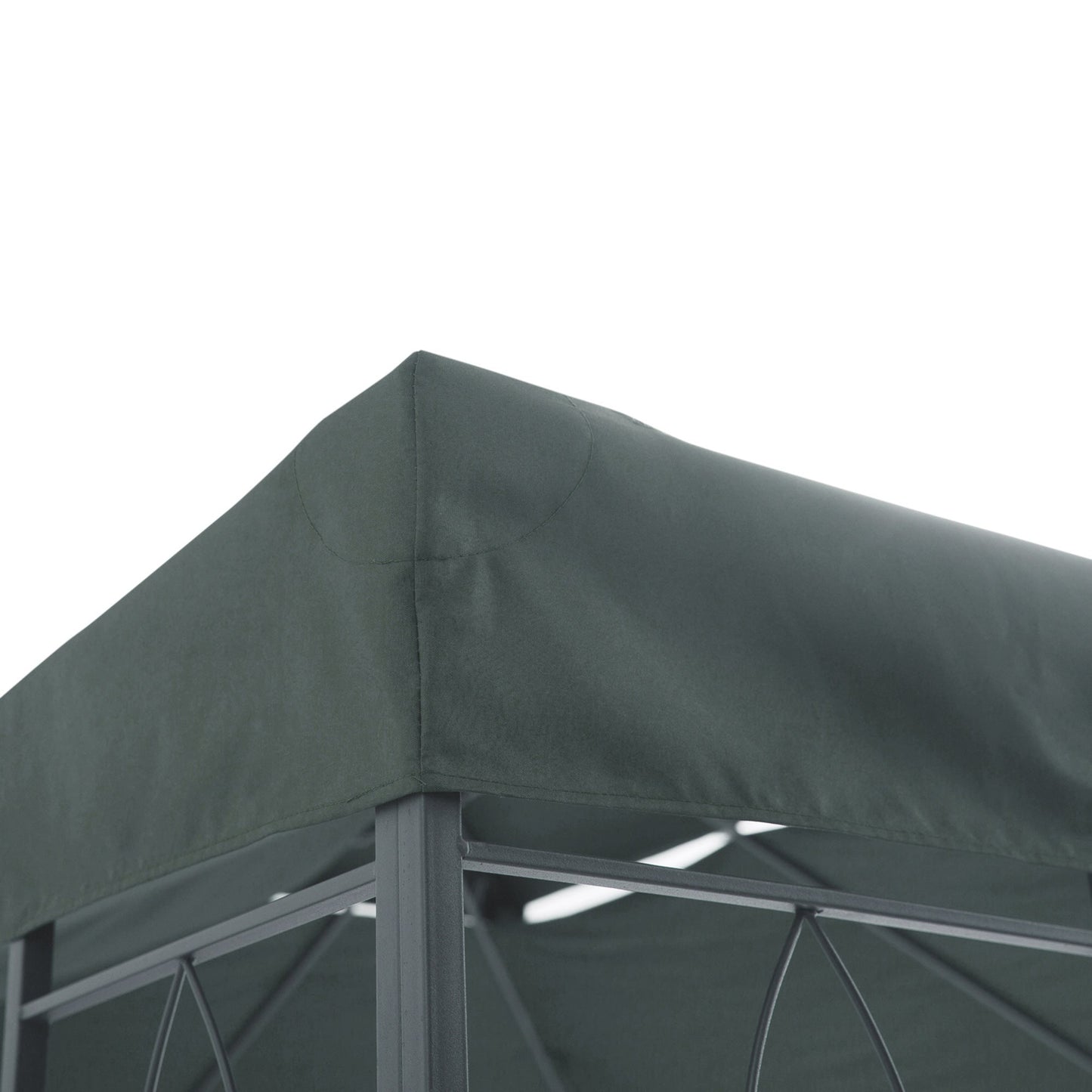 13.1' x 9.8' Gazebo Replacement Canopy 2 Tier Top UV Cover Pavilion Garden Patio Outdoor, Grey (TOP ONLY)