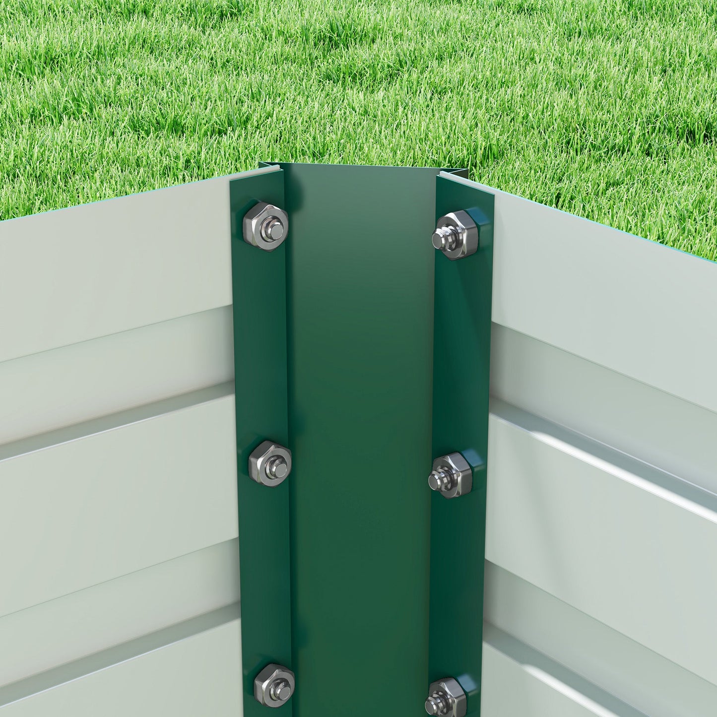 Galvanized Raised Garden Bed, 8' x 4' x 2' Large Outdoor Metal Planter Box, Standing Raised Bed for Growing Flowers, Herbs and Vegetables, Green