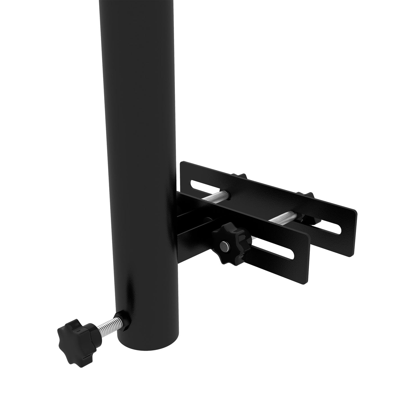 Patio Umbrella Holder with Adjustable Clamps, Umbrella Deck Mount Bracket for Railing, Balcony, Fences, Patio Umbrella Stand for Market Umbrella and Offset Umbrella, Black