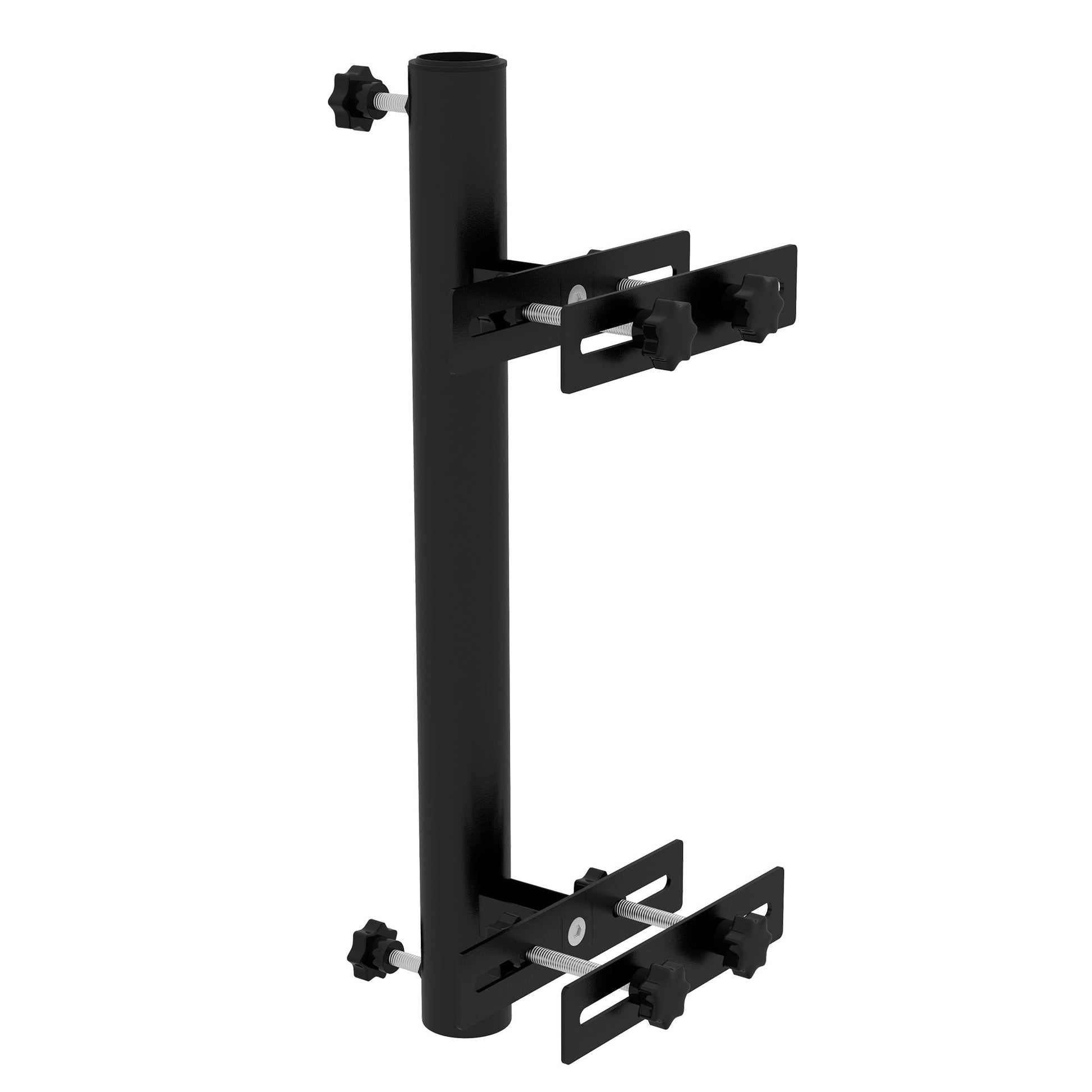 Patio Umbrella Holder with Adjustable Clamps, Umbrella Deck Mount Bracket for Railing, Balcony, Fences, Patio Umbrella Stand for Market Umbrella and Offset Umbrella, Black