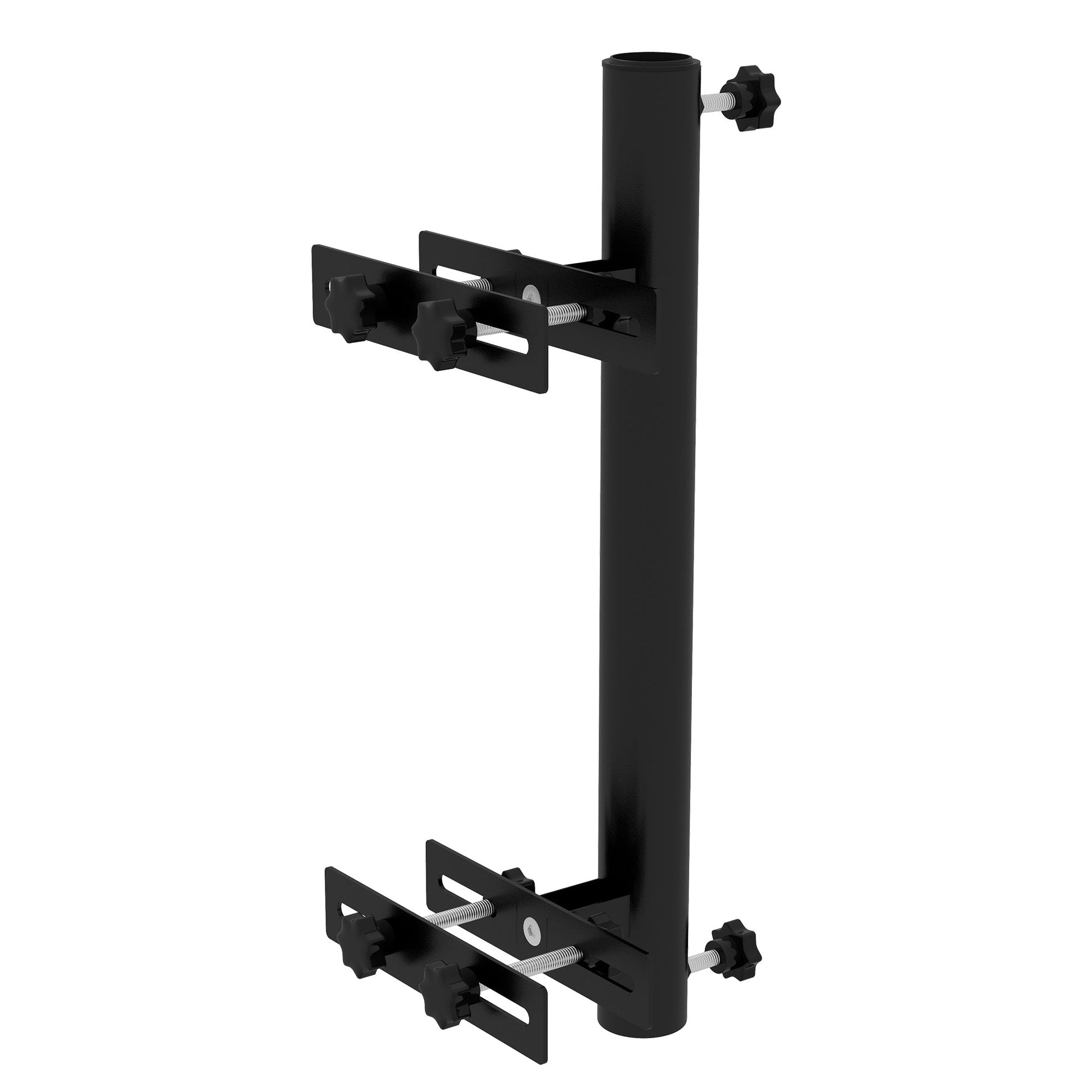 Patio Umbrella Holder with Adjustable Clamps, Umbrella Deck Mount Bracket for Railing, Balcony, Fences, Patio Umbrella Stand for Market Umbrella and Offset Umbrella, Black