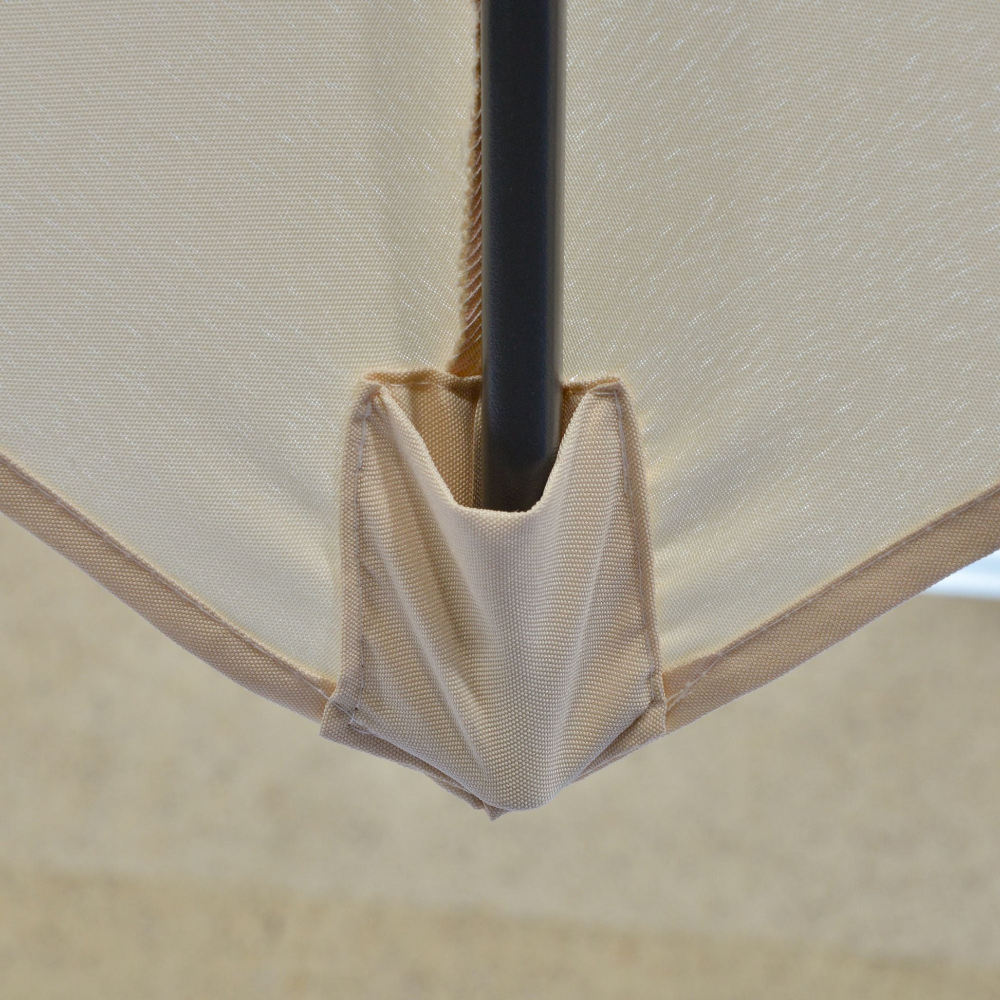 9.6ft Cantilever Patio Umbrella with Easy Lever, Offset Umbrella with Crank Handle, Cross Base, 6 Metal Ribs, Outdoor Sun Shade for Garden, Deck, Cream White