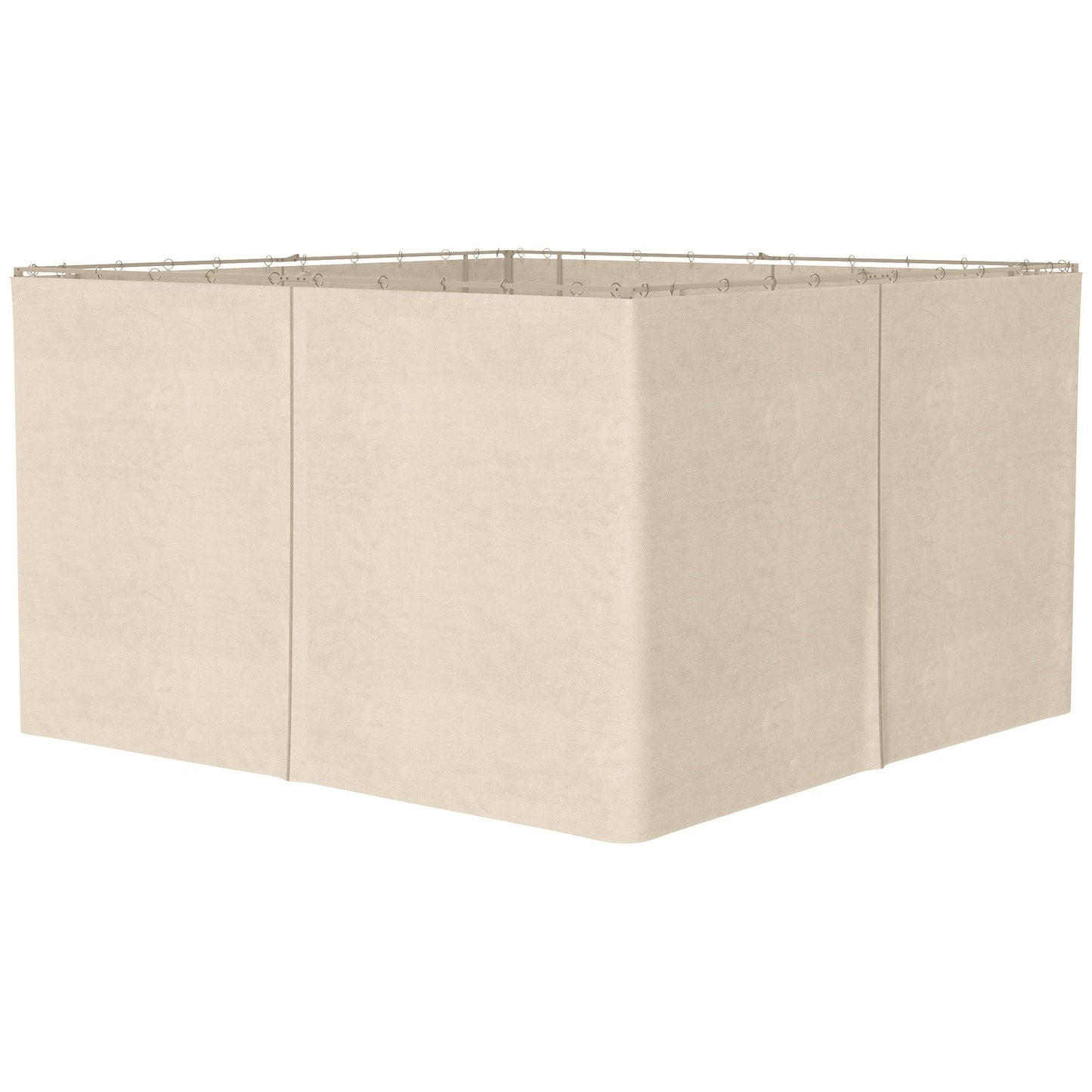 10' x 13' Universal Gazebo Sidewall Set with 4 Panels, Hooks/C-Rings Included for Pergolas & Cabanas, Beige