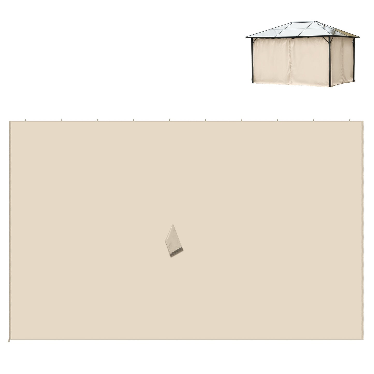 10' x 13' Universal Gazebo Sidewall Set with 4 Panels, Hooks/C-Rings Included for Pergolas & Cabanas, Beige