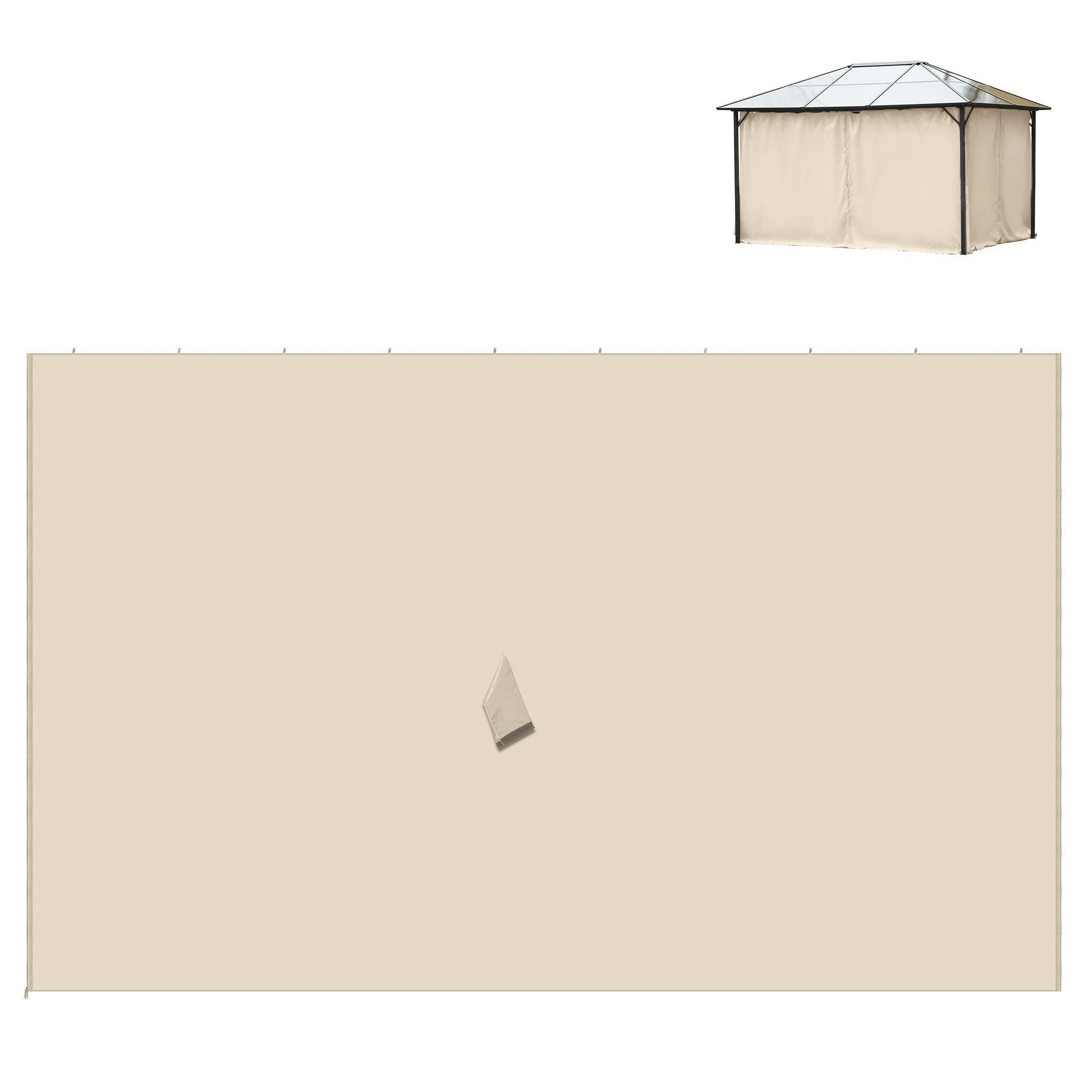 10' x 13' Universal Gazebo Sidewall Set with 4 Panels, Hooks/C-Rings Included for Pergolas & Cabanas, Beige