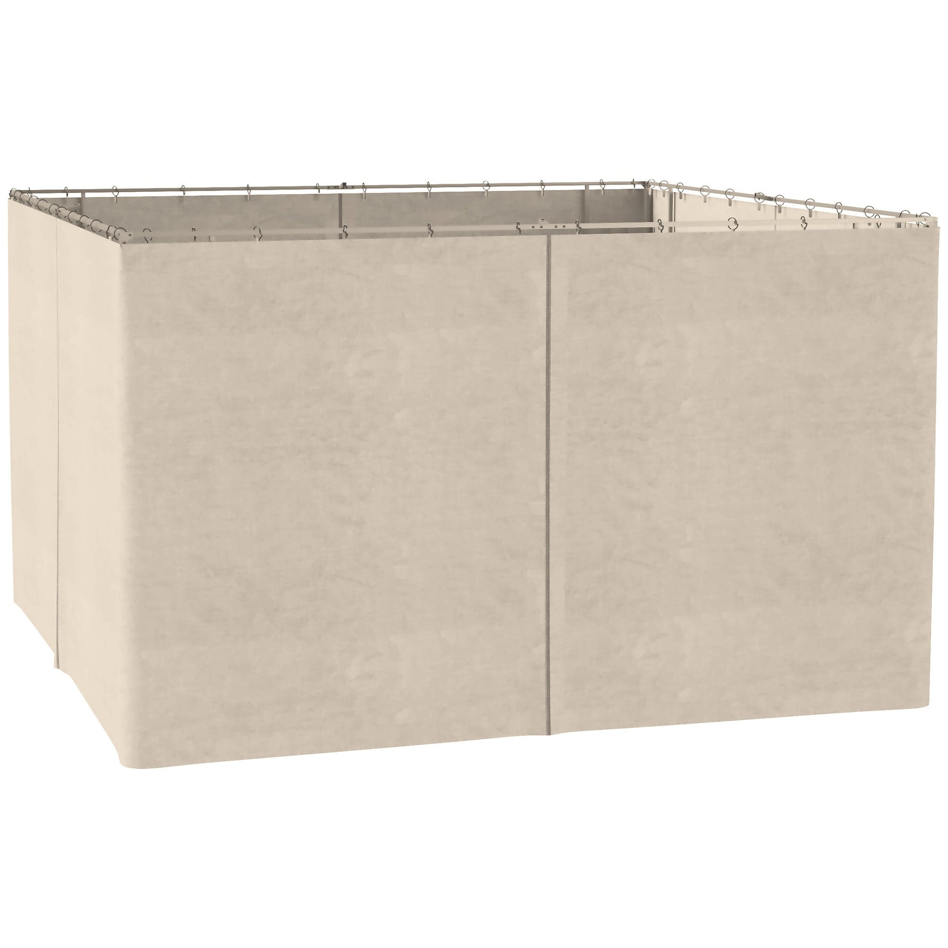 10' x 13' Universal Gazebo Sidewall Set with 4 Panels, Hooks/C-Rings Included for Pergolas & Cabanas, Beige