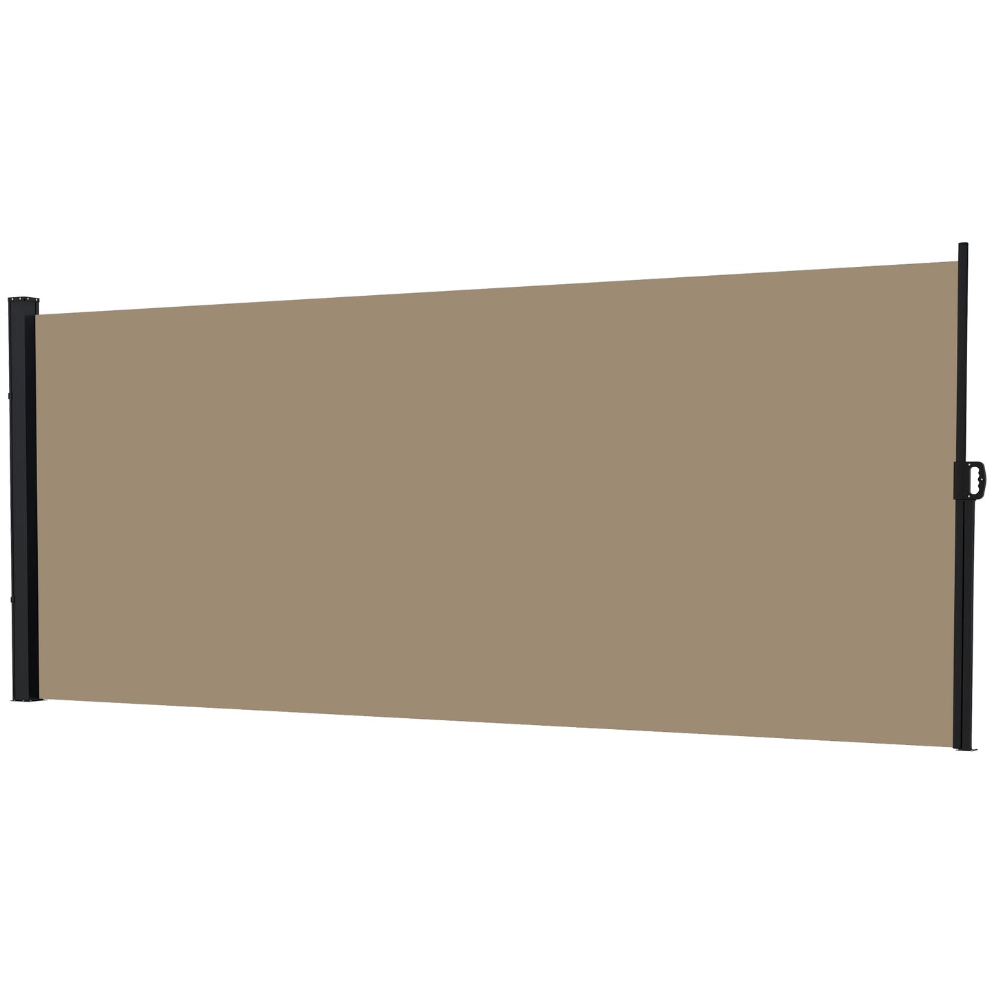 13' x 5' Retractable Side Awning, Garden Privacy Screen Divider, Full Cassette Windbreaker for Hot Tub, Balcony, Terrace, Pool, Khaki