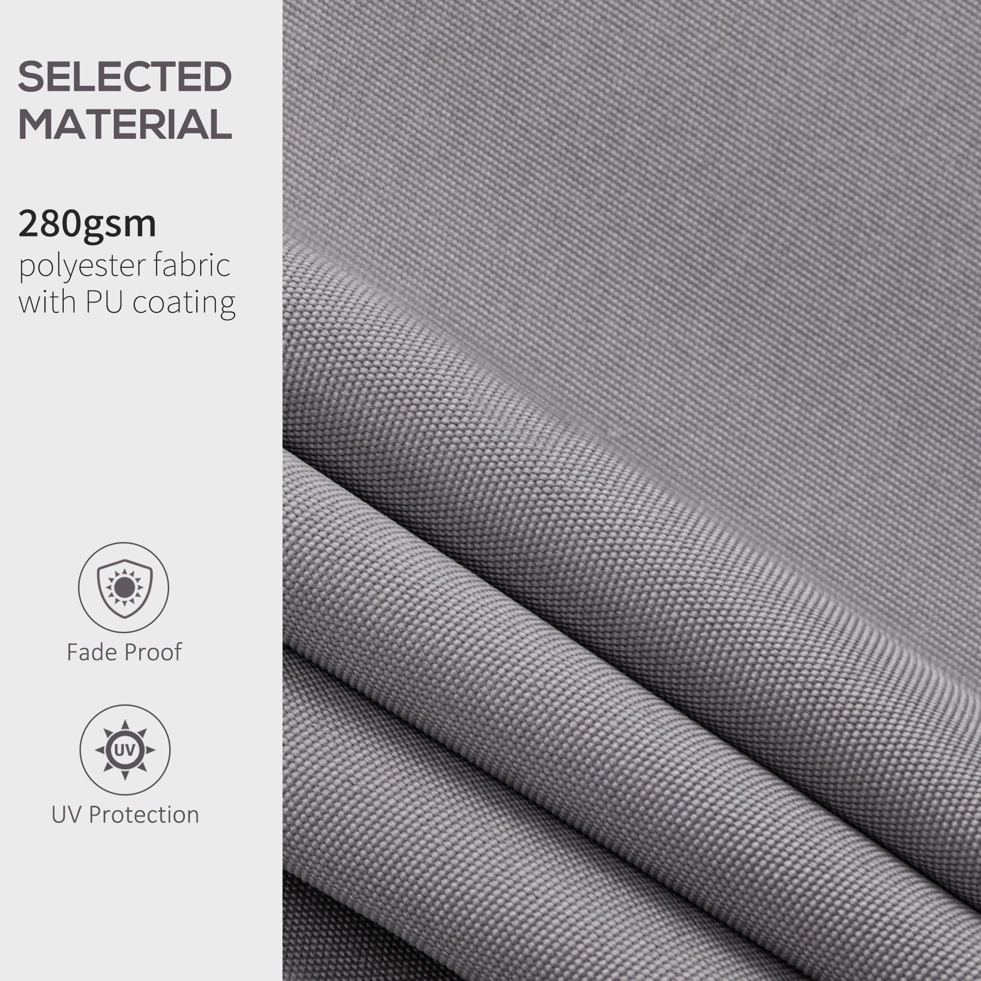 11' x 10' Retractable Awning Fabric Replacement Outdoor Sunshade Canopy Awning Cover, UV Protection, Light Grey