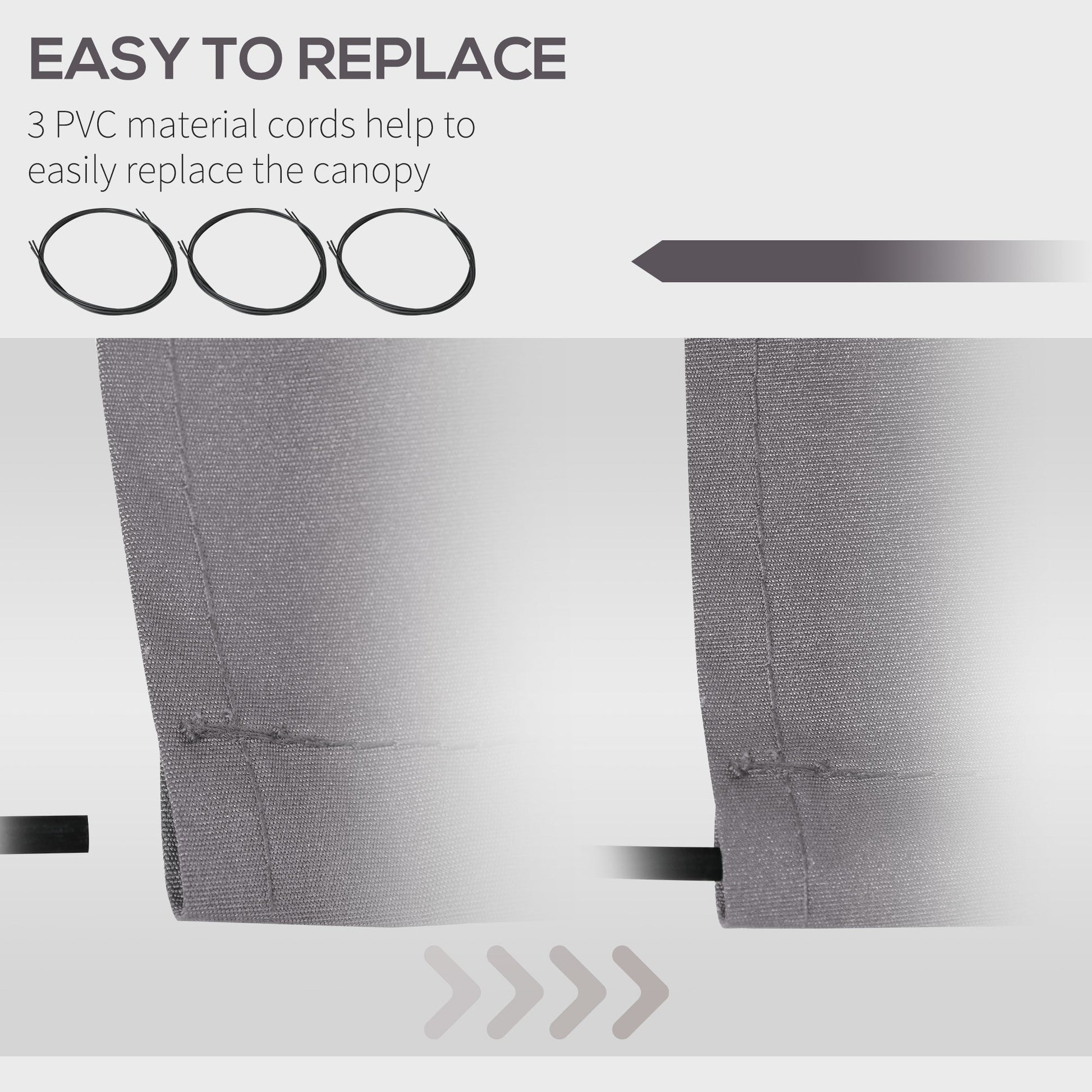 11' x 10' Retractable Awning Fabric Replacement Outdoor Sunshade Canopy Awning Cover, UV Protection, Light Grey