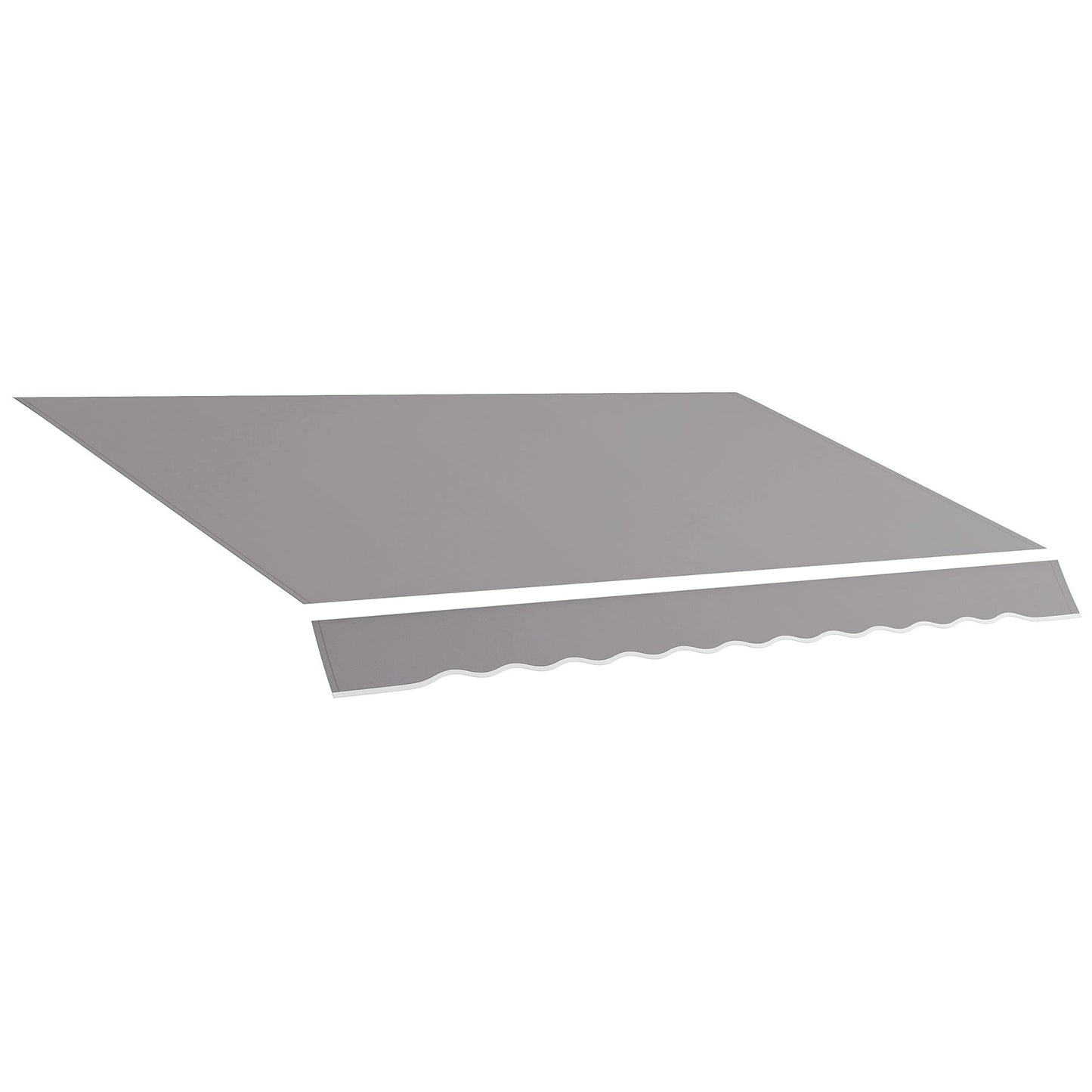 11' x 10' Retractable Awning Fabric Replacement Outdoor Sunshade Canopy Awning Cover, UV Protection, Light Grey