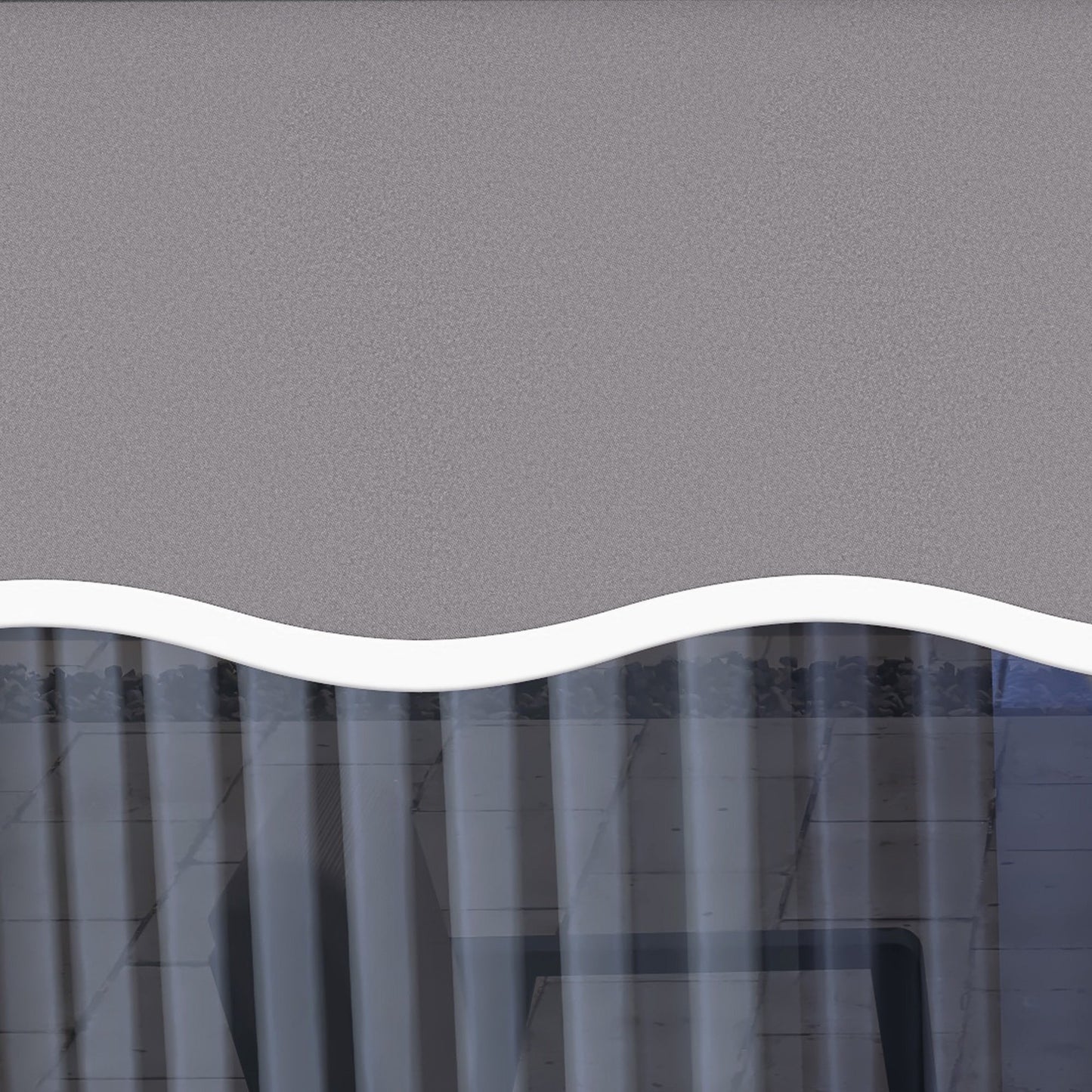 11' x 10' Retractable Awning Fabric Replacement Outdoor Sunshade Canopy Awning Cover, UV Protection, Light Grey