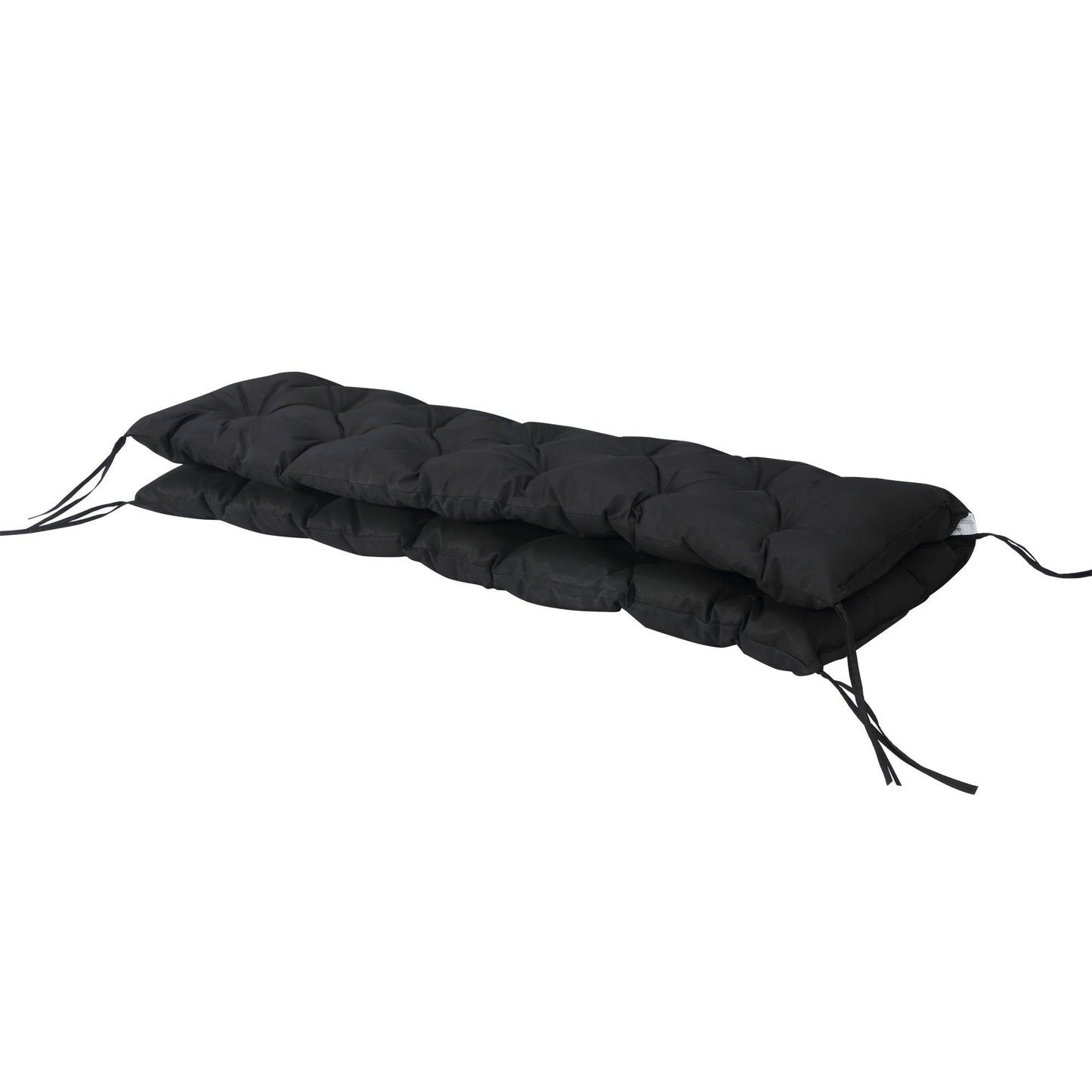 Porch Swing Cushion Garden Bench Cushion with Backrest, Non-Slip 3-Seater Thick Pad, Swing Chair Mat Replacement for Indoor and Outdoor, 59.1" x 38.6", Black