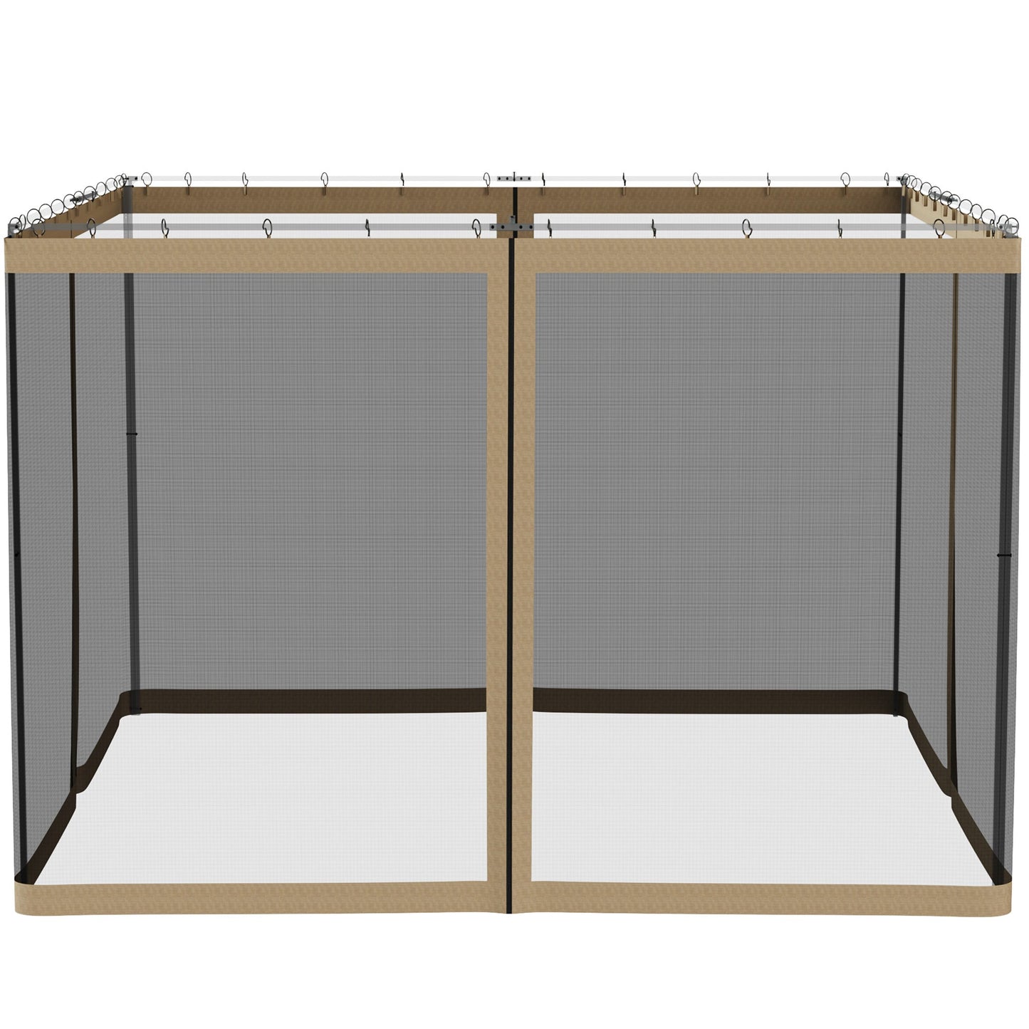 Replacement Mosquito Netting for Gazebo 10' x 10' Black Screen Walls for Canopy with Zippers for Parties and Outdoor Activities, Khaki