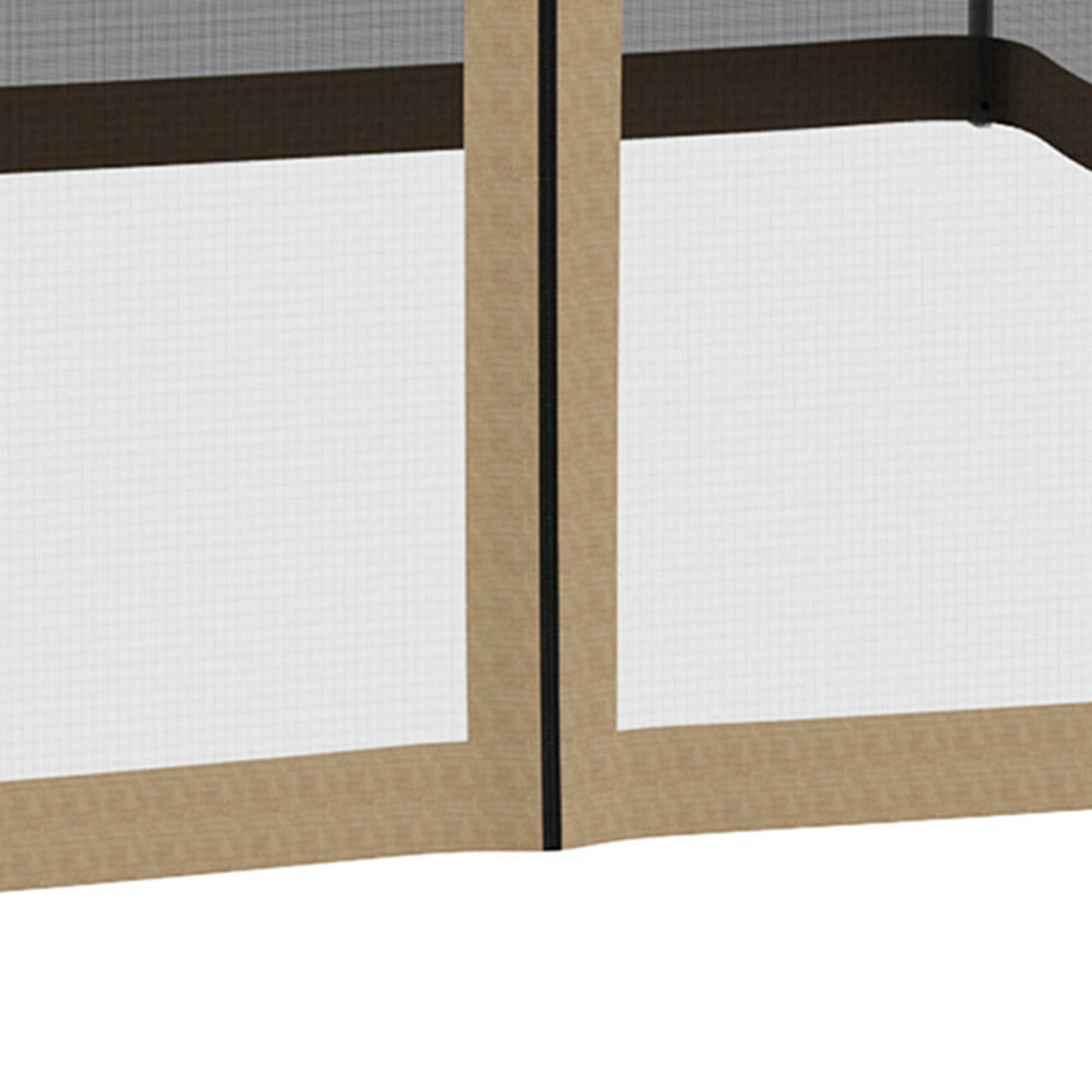 Replacement Mosquito Netting for Gazebo 10' x 10' Black Screen Walls for Canopy with Zippers for Parties and Outdoor Activities, Khaki