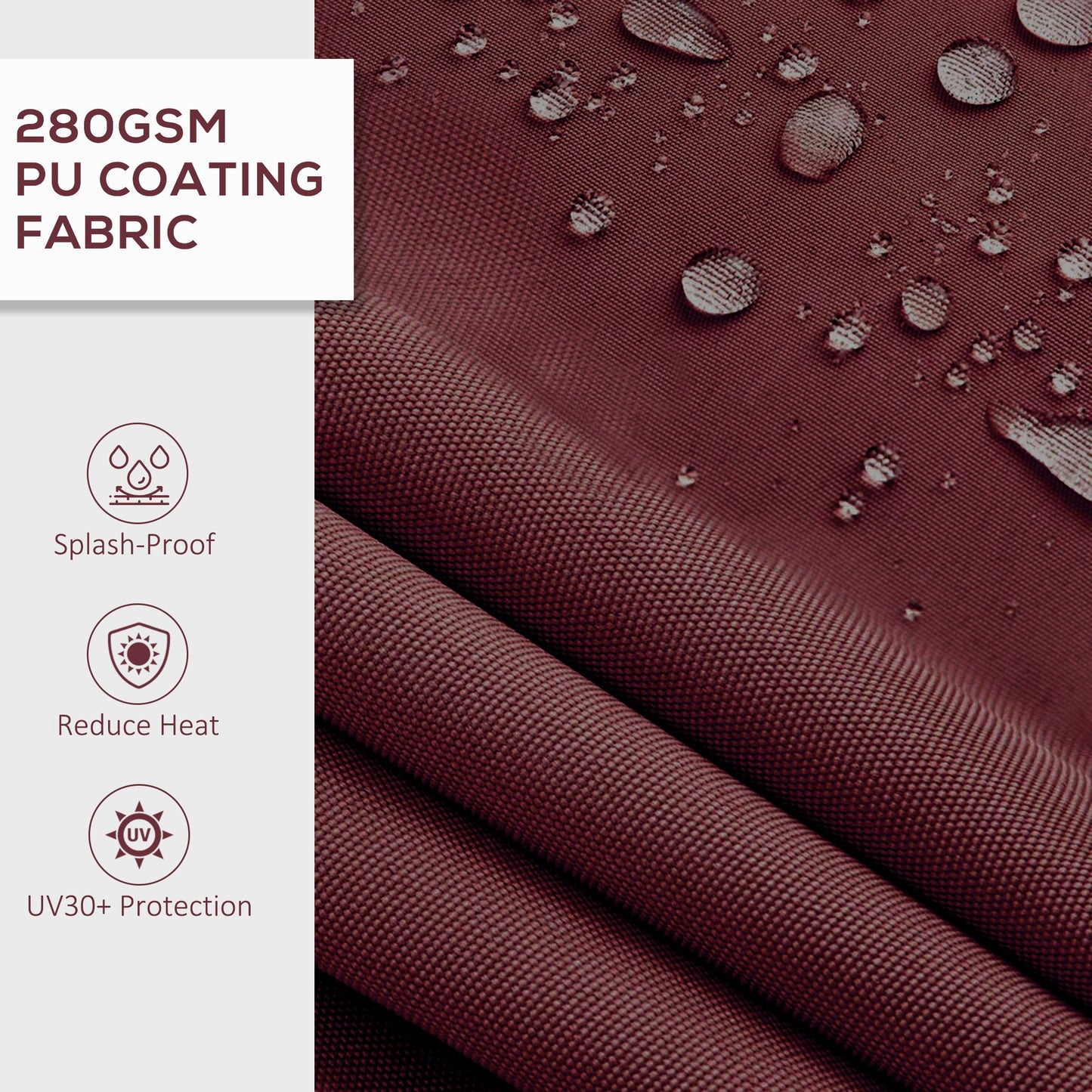  12' x 10' Retractable Awning, Patio Awning Sunshade Shelter with Manual Crank Handle, 280gsm UV Resistant Fabric and Aluminum Frame, for Balcony, Yard, Wine Red