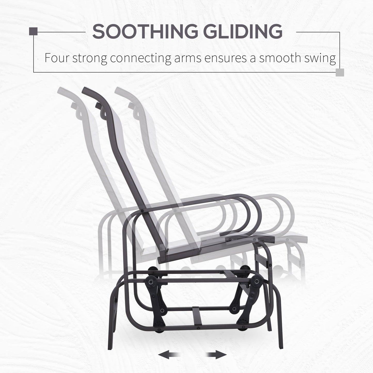 Patio Glider with Breathable Mesh Fabric, Outdoor Glider Chair, Garden Rocking Gliding Seat for Patio, Yard, Porch, Beige