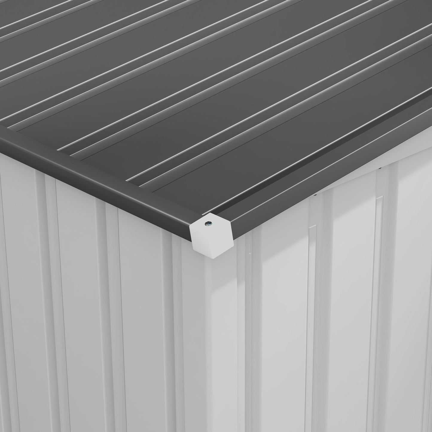 5 x 7FT Lean to Outdoor Storage Shed with Foundation Kit, Metal Garden Shed with Adjustable Shelves, Sliding Door, Vents, Hooks for Backyard, Patio, Lawn, White