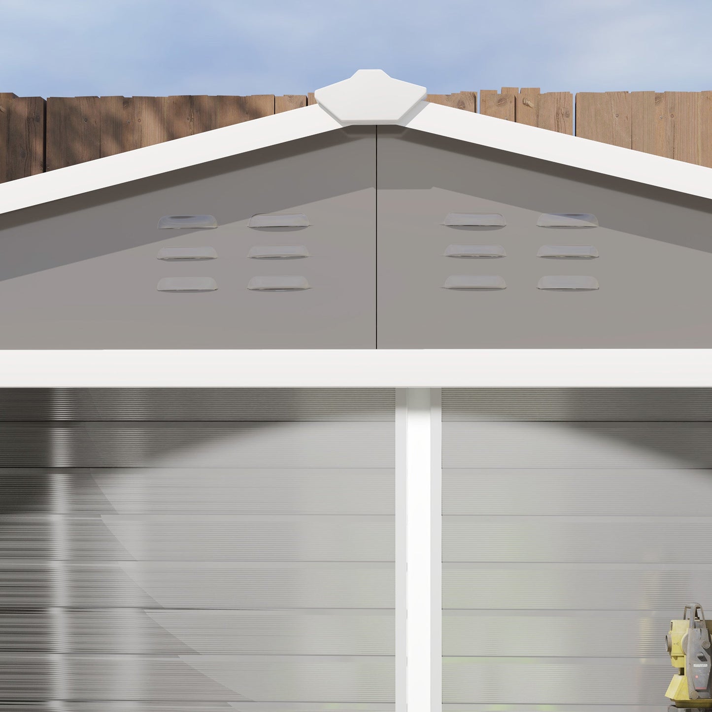 8' x 7' Outdoor Storage Shed, Easy to Assemble, Upgraded Galvanized Metal Garden Shed with Lockable Doors, Floor Frame and Gloves for Backyard, Lawn, Patio, Light Grey